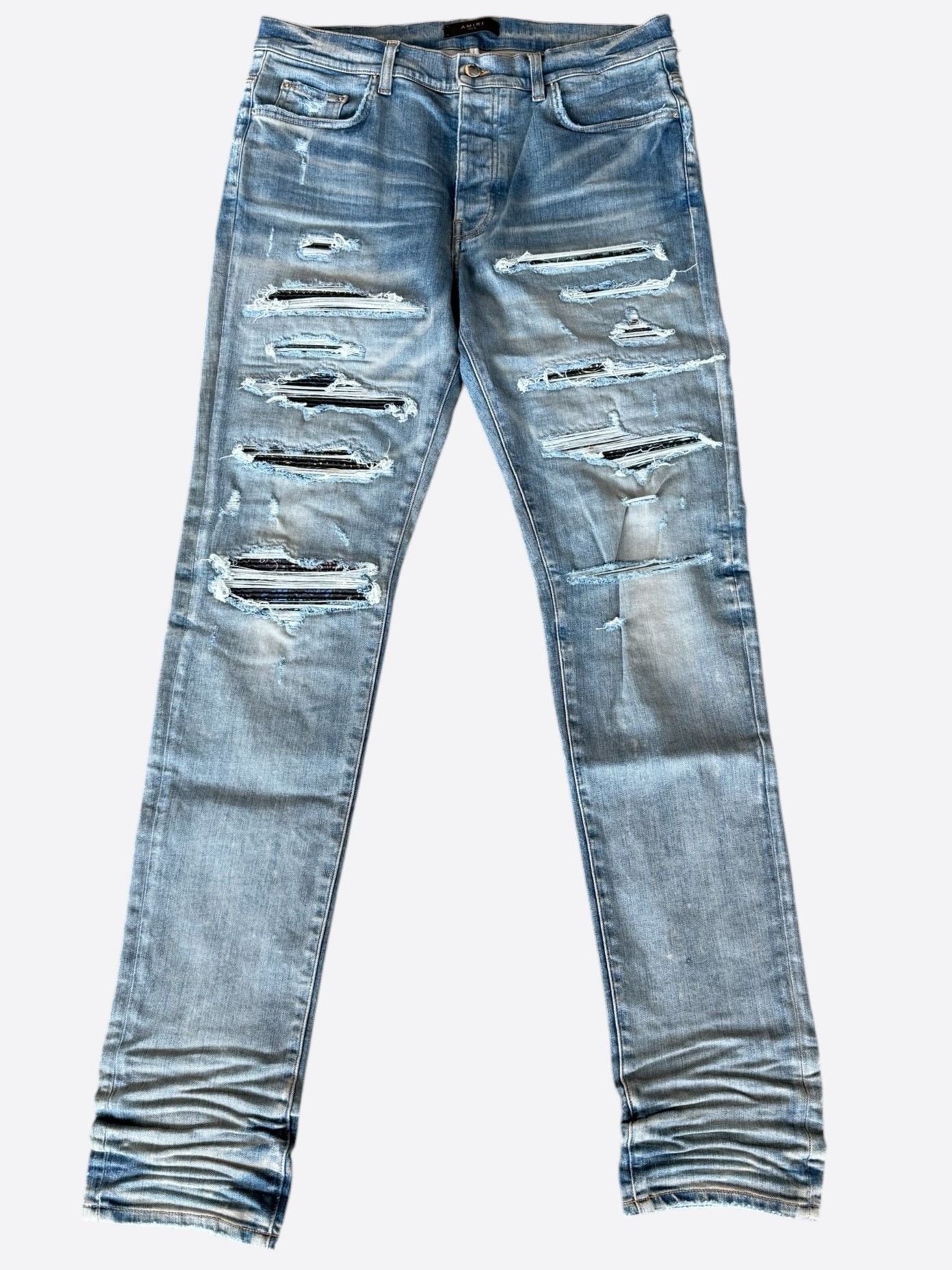 Amiri Amiri Clay Indigo Rainbow Bandana Patch Thrasher Jeans Size US 36 / EU 52 - 1 Thumbnail