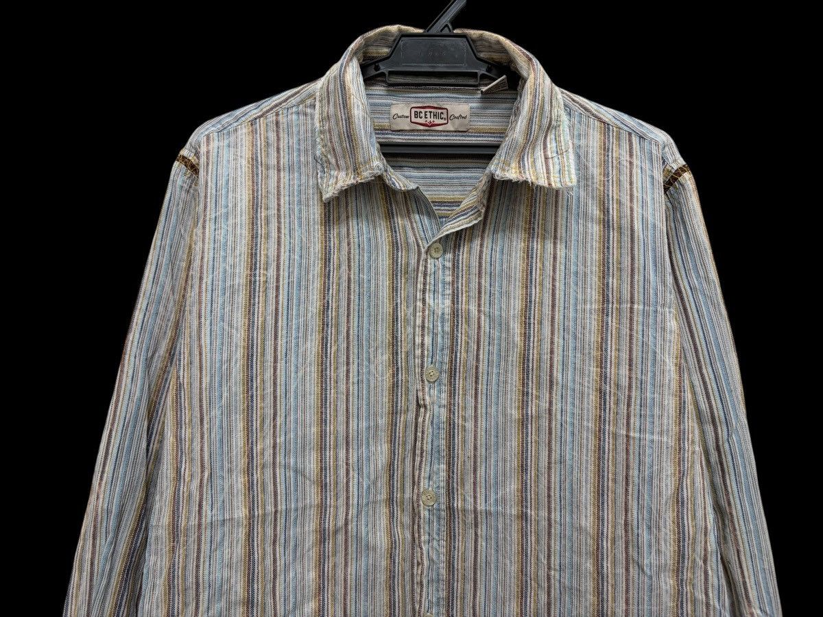 Bc Ethic Y2K BC ETHIC RAW EDGE DISTRESS GRUNGE STYLE VERTICAL STRIPED Size US L / EU 52-54 / 3 - 3 Thumbnail