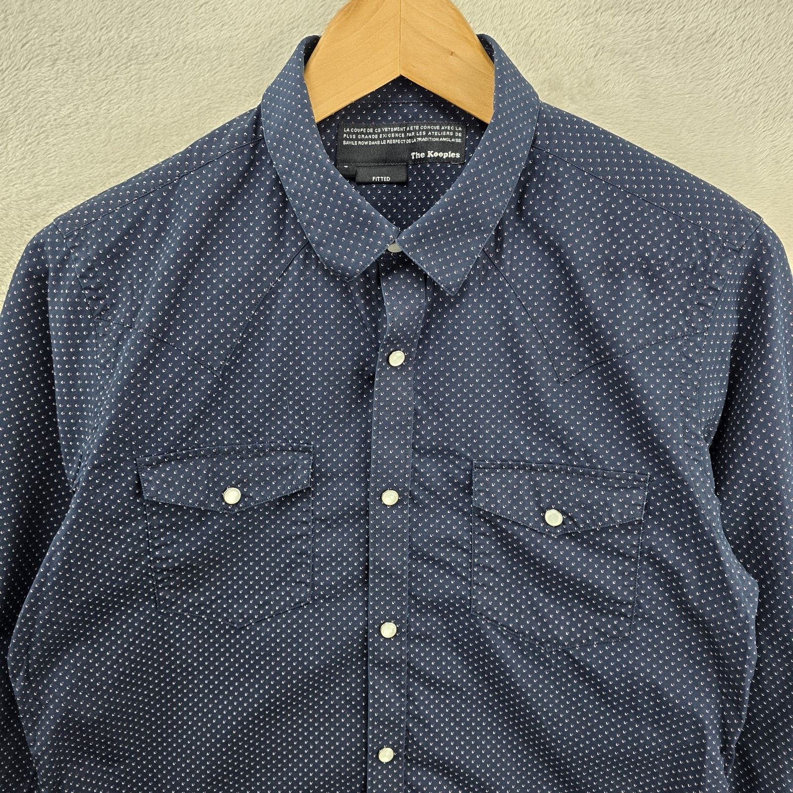The Kooples The Kooples Shirt Mens Small Fitted Western Pearl Snap Size US S / EU 44-46 / 1 - 3 Thumbnail