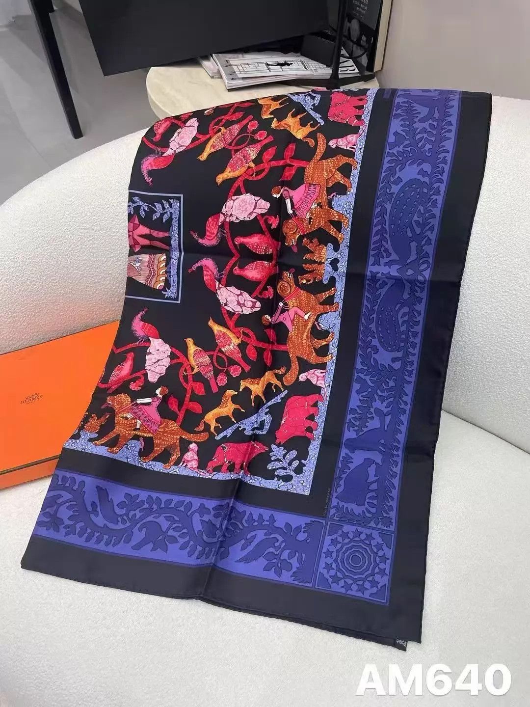 Hermes Hermès Once Upon a Time in America 90x90 Scarf Unused Size ONE SIZE - 8 Thumbnail