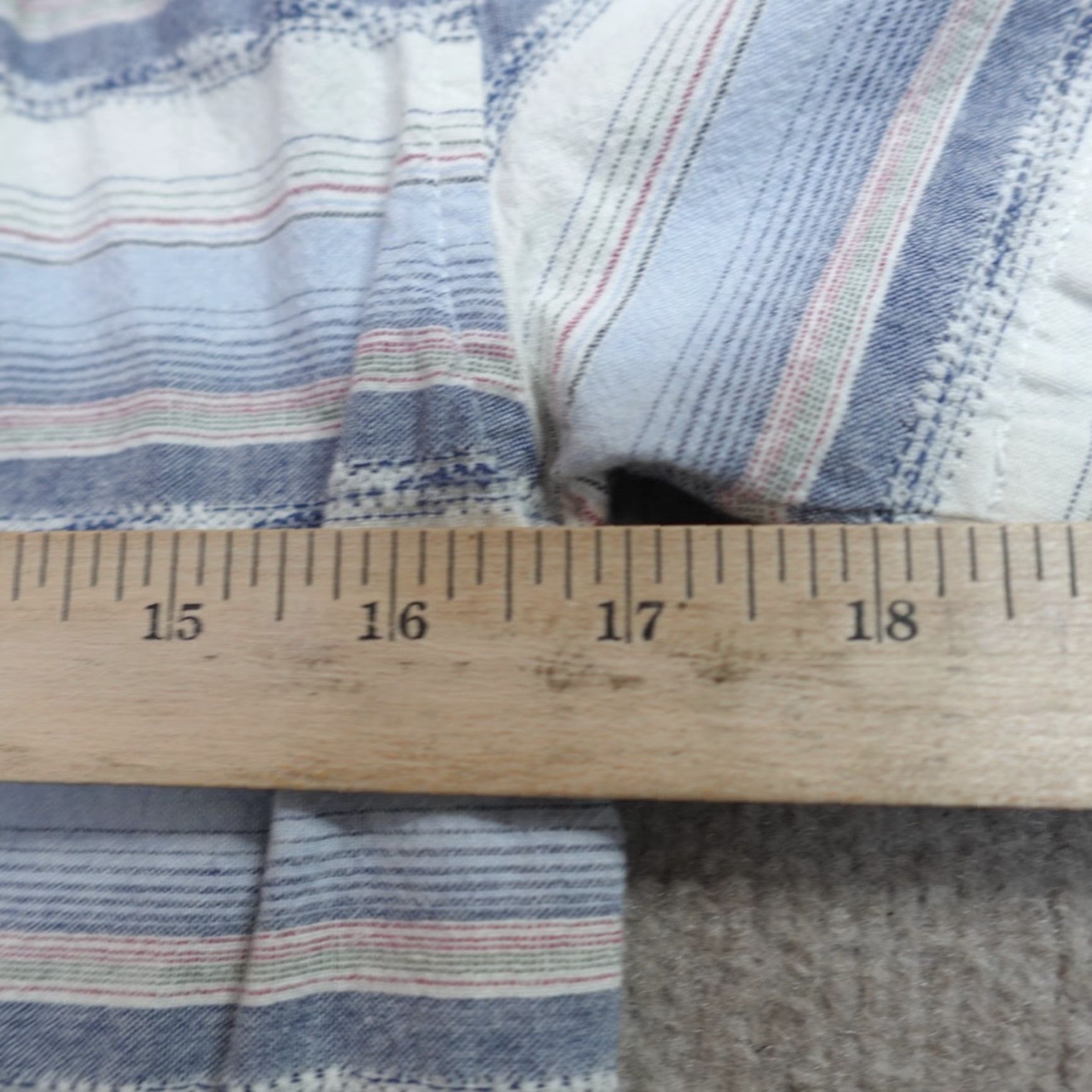 Vintage Iron & Resin Shirt Beige Striped Button-Up Short Sleeve Cotton Popover Small S Mens Size US S / EU 44-46 / 1 - 7 Thumbnail