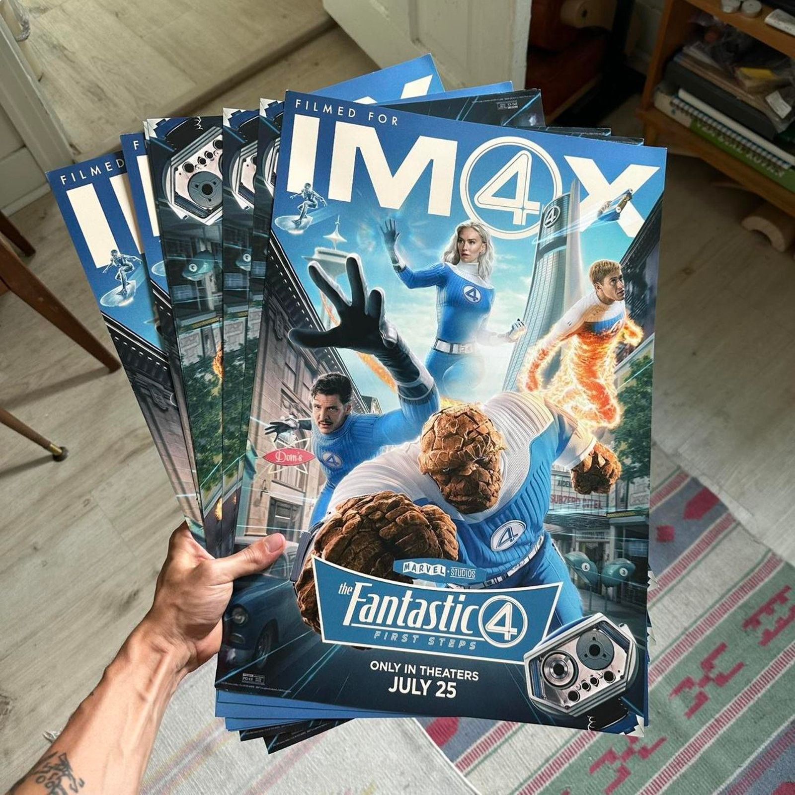 Marvel Comics × Other 2025 Fantastic 4 First Steps Marvel Movie Promo Poster Print Size ONE SIZE - 2 Thumbnail