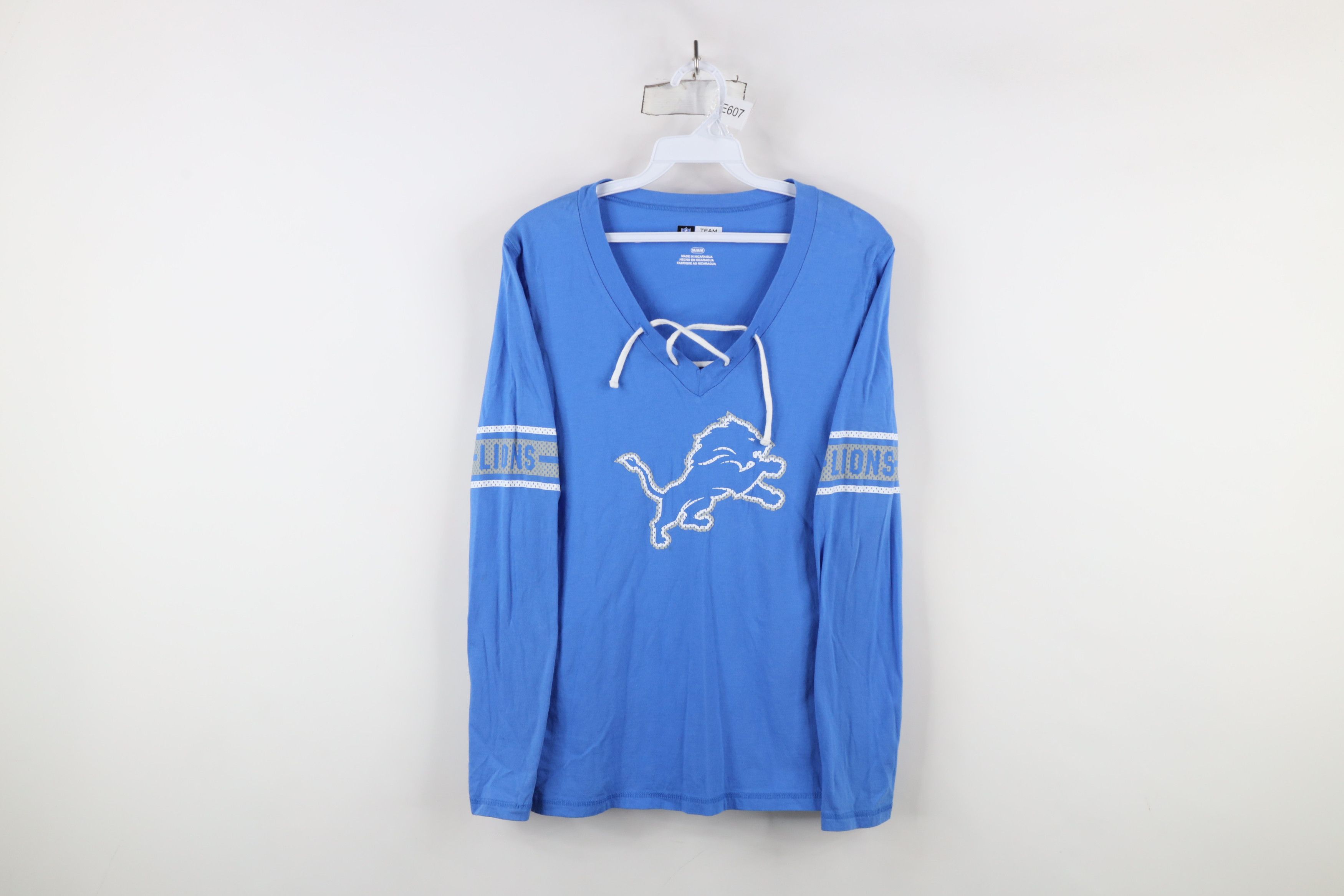 Vintage Vintage Y2K NFL Lions Football Long Sleeve T-Shirt Blue Size M / US 6-8 / IT 42-44 - 1 Thumbnail