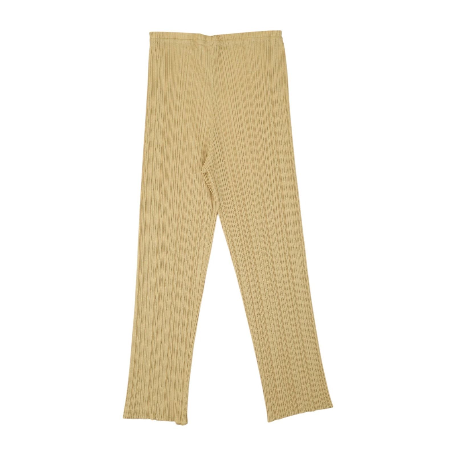 Issey Miyake Pleats Please Beige Trousers Size 28" / US 6 / IT 42 - 2 Thumbnail