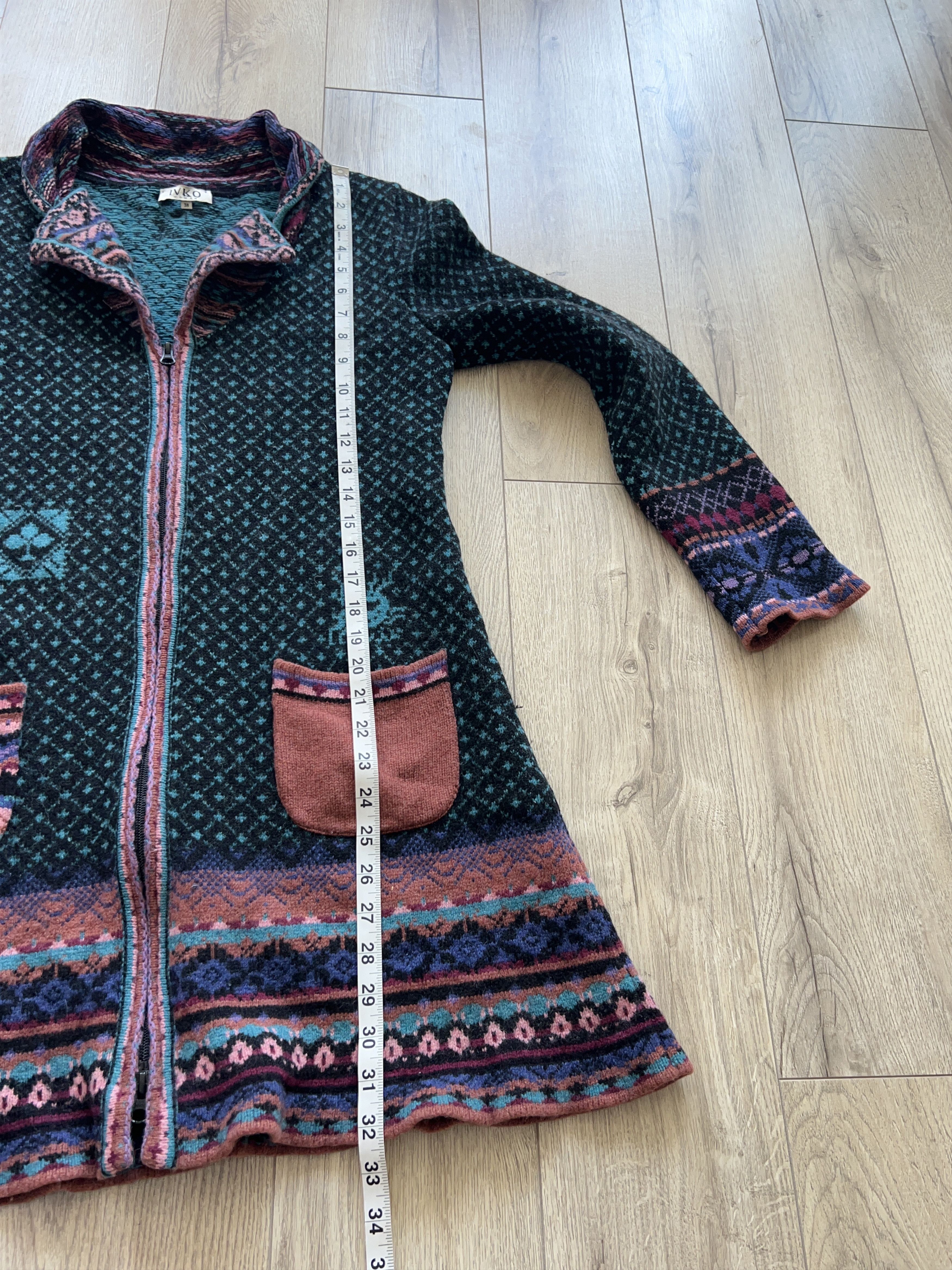 Traditional Weatherwear × Vintage Womens IVKO Long Zip Jacket Wool Cardigan Sweater Size 38 Size XS / US 0-2 / IT 36-38 - 7 Thumbnail