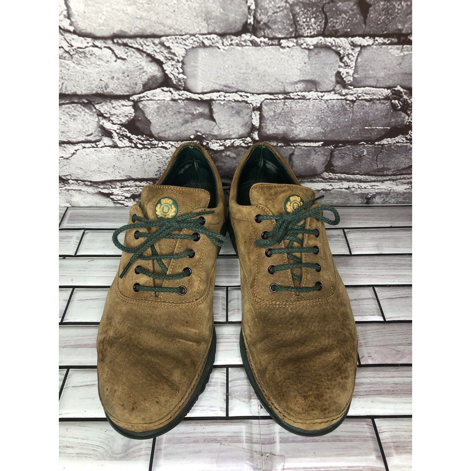 Bally Bally Suisse Brown Suede Comfort Lace Up Casual Green Shoes Size US 8 / EU 41 - 17 Thumbnail