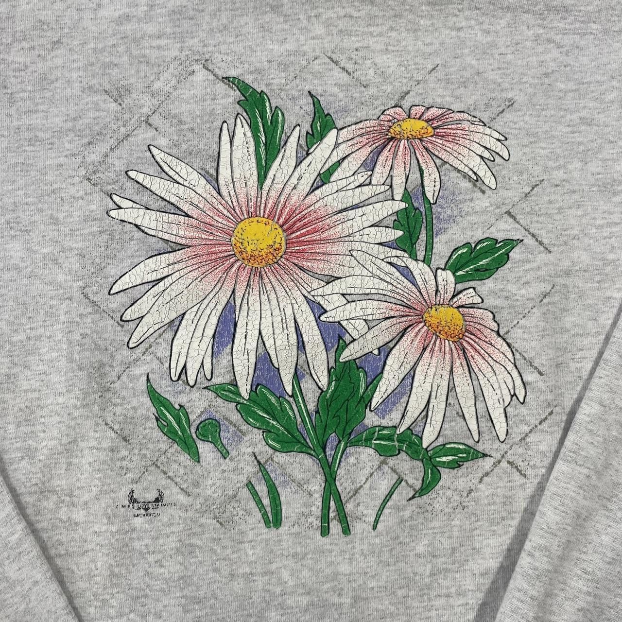Vintage Vintage 90’s Daisy Flower Long Sleeve T-shirt Size US L / EU 52-54 / 3 - 3 Thumbnail