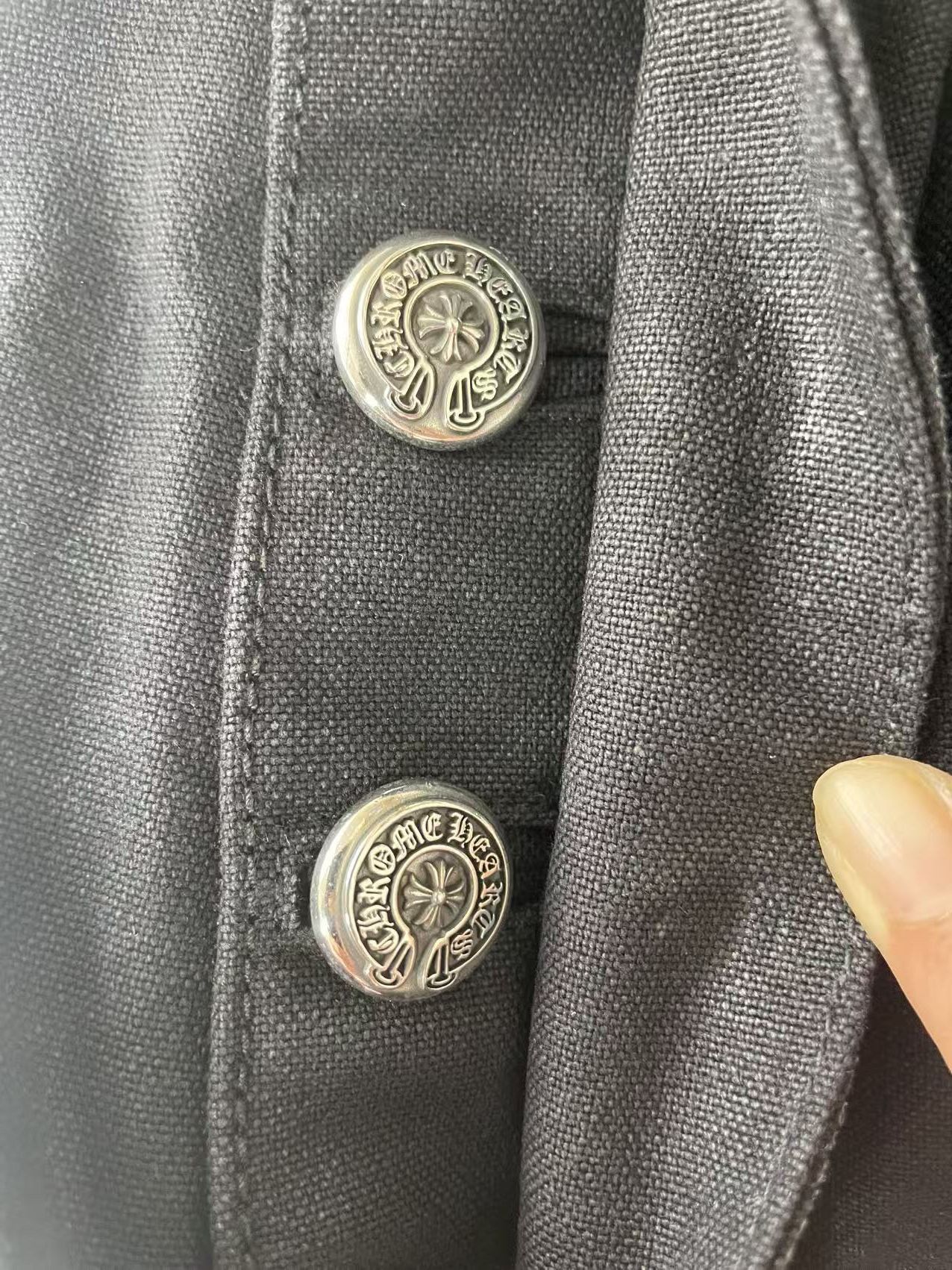 Chrome Hearts Chrome Hearts Black Cross Leather Patch Silver Button Shorts Size US 34 / EU 50 - 12 Thumbnail