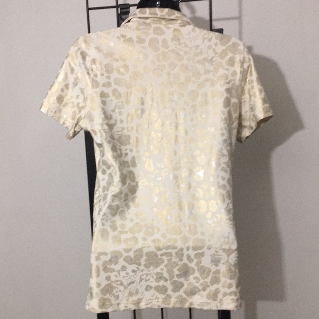 Other Pit Bull Jeans Gold Leopard Face Polo: Size L Size L / US 10 / IT 46 - 4 Thumbnail