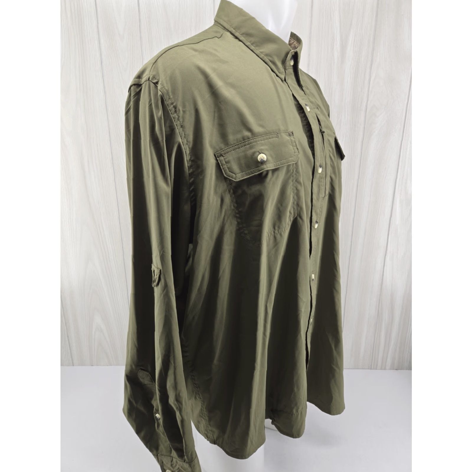 Vintage Ducks Unlimited Shirt Button Up Long Sleeve Lightweight Stretch Green Men's 2XL Size US XXL / EU 58 / 5 - 5 Thumbnail