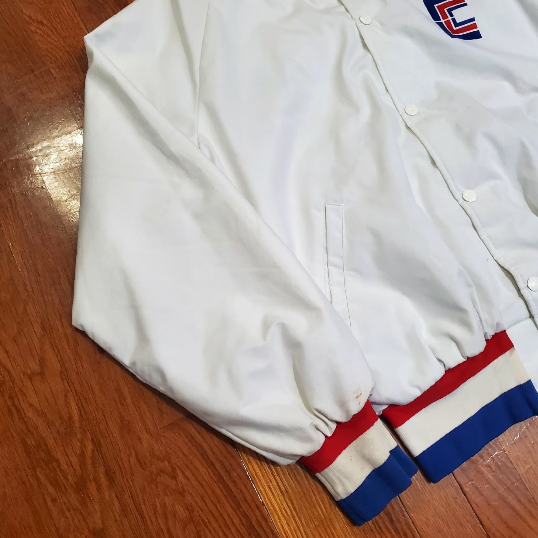 Vintage VINTAGE Carpenter Contractors of America Jacket Mens L Varsity Bomber 80s Art-Flo Nylon White Snap Size US L / EU 52-54 / 3 - 2 Thumbnail