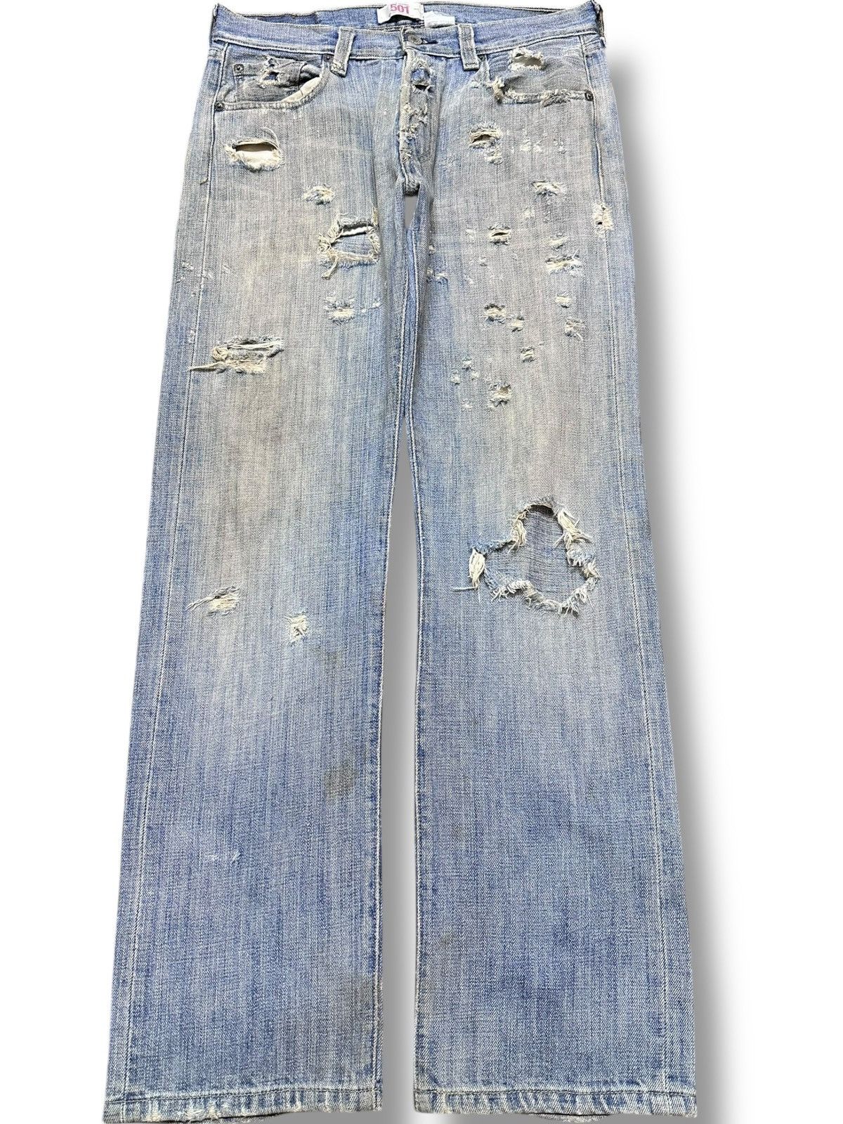 Levi's Vintage Clothing Vintage Levi’s 501 Faded Ripped Grunge Distressed Denim Size US 31 - 1 Thumbnail