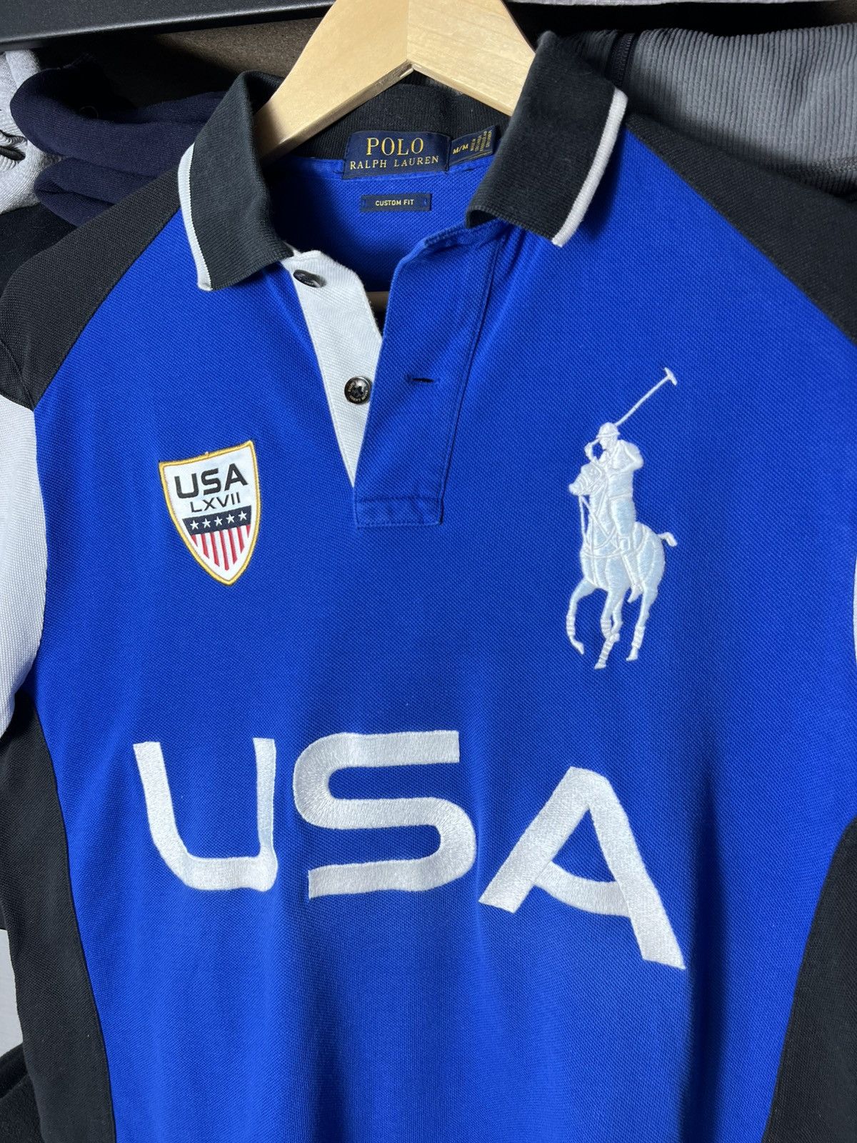 Polo Ralph Lauren Polo Ralph Lauren Blue White USA LXVII 2 Big Pony Polo Shirt Size US M / EU 48-50 / 2 - 3 Thumbnail
