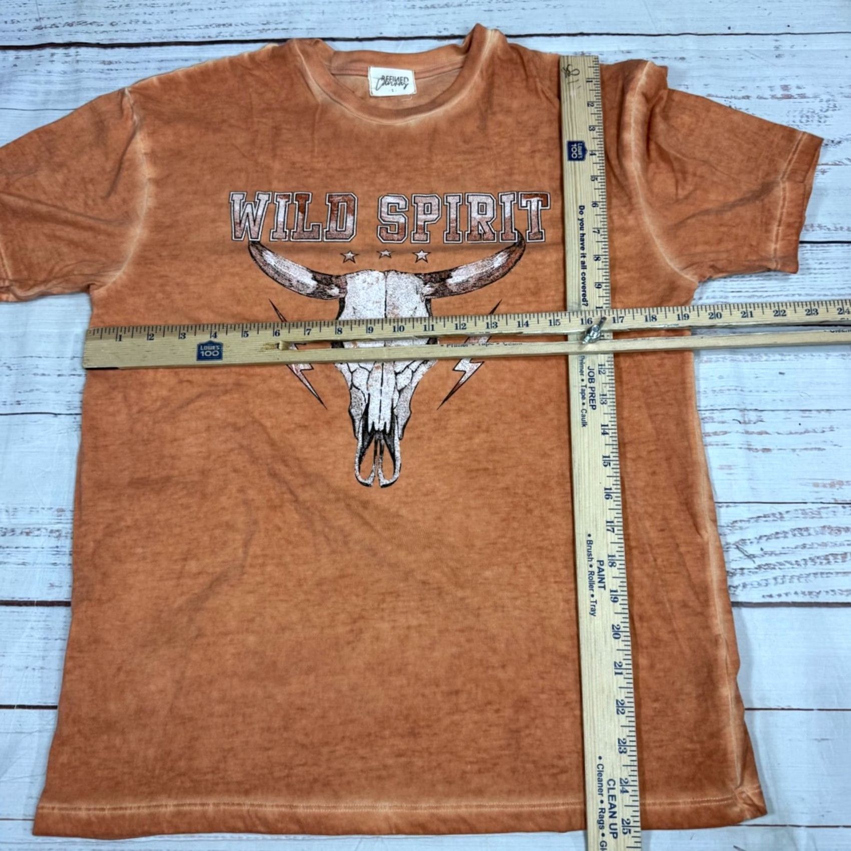 Vintage Refined Canvas Western Tee Sz S Orange Cotton Blend Womens Shirt Cowboy Skull Size S / US 4 / IT 40 - 2 Thumbnail