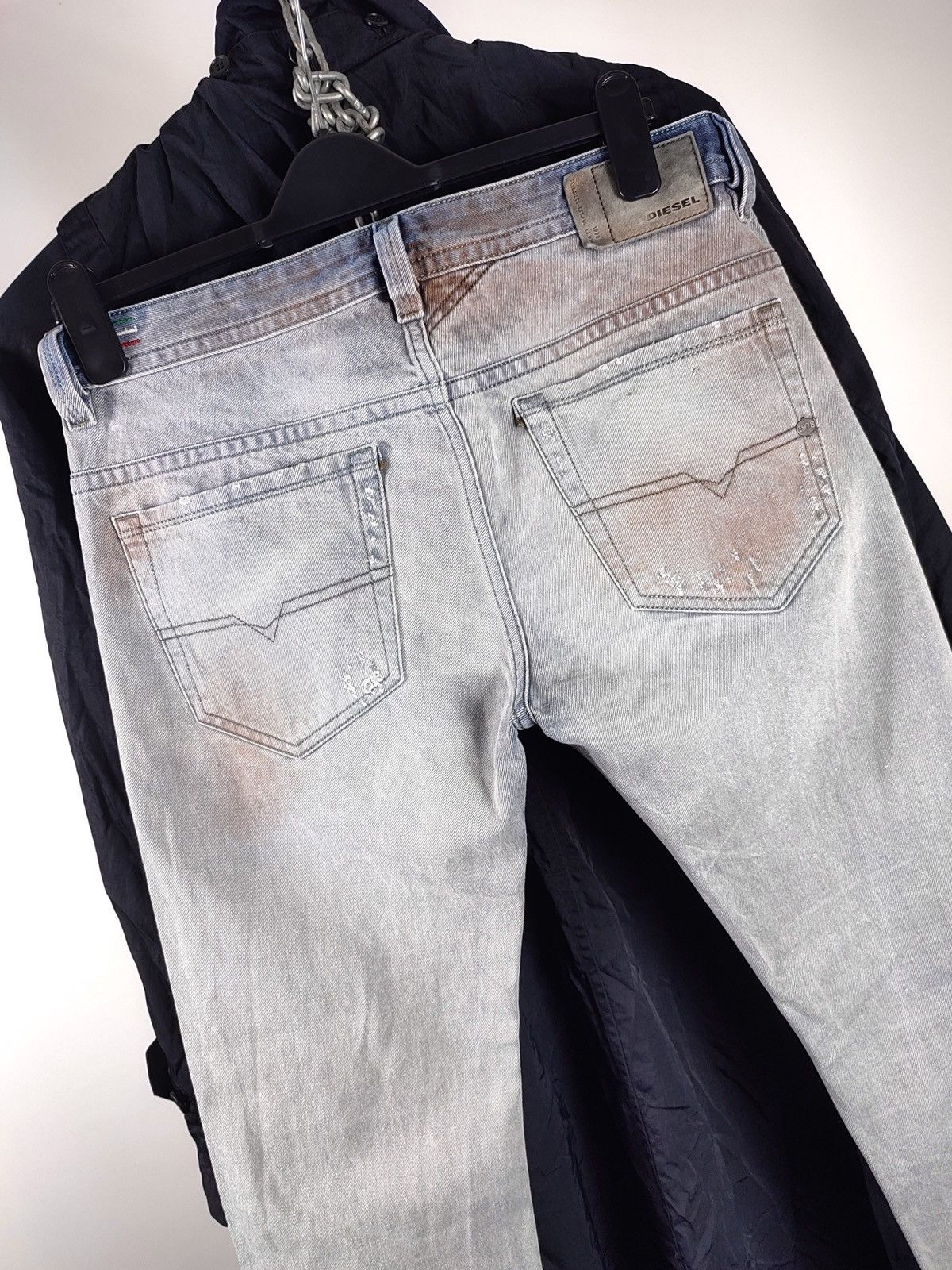Diesel Diesel Rust Thavar Painted Distressed Slim Fit Denim Jeans Size US 30 / EU 46 - 8 Thumbnail