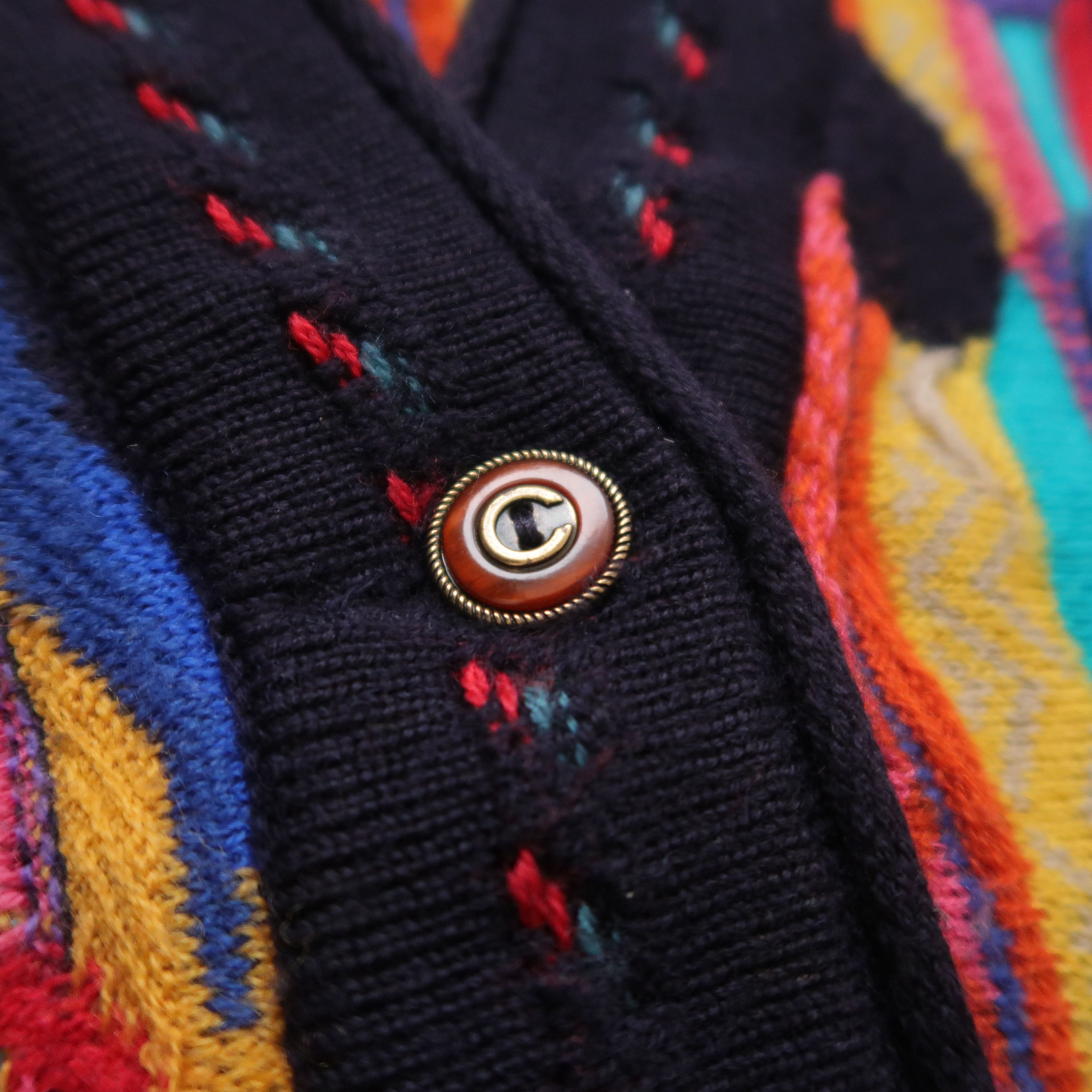 Coogi 1990s Coogi Psychedelic Art Cardigan Knit Fuzzy Size US M / EU 48-50 / 2 - 6 Thumbnail