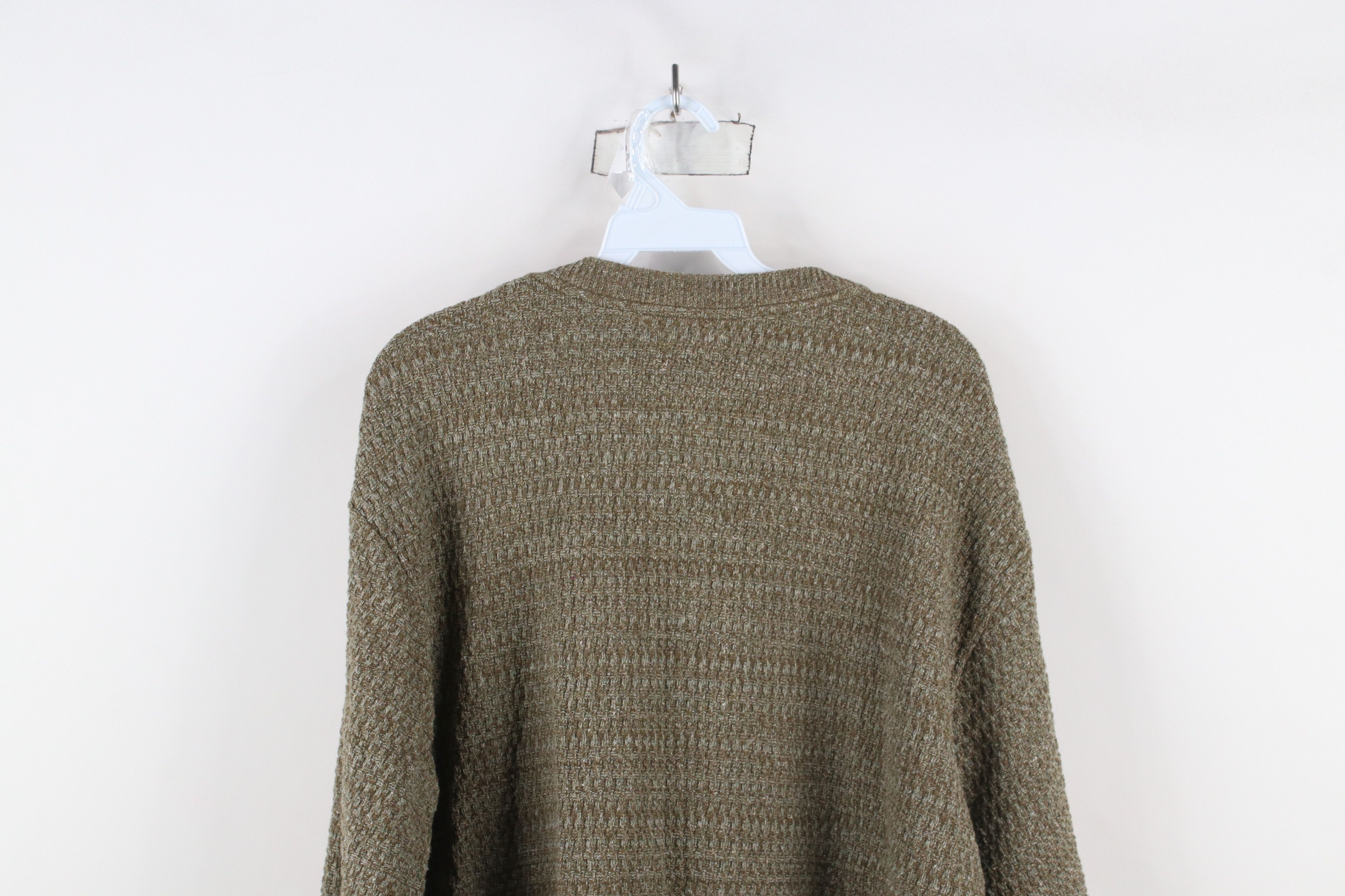Vintage Vintage 90s Streetwear Knit Henley Sweater Heather Brown Size US XL / EU 56 / 4 - 9 Thumbnail