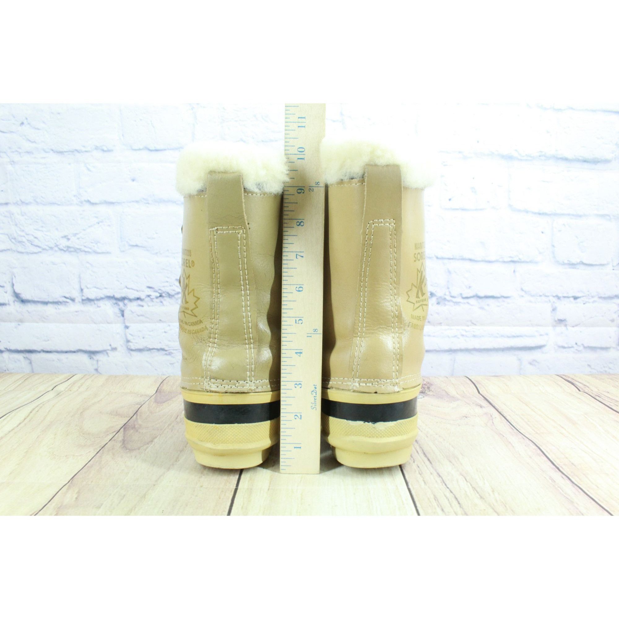 SOREL Sorel Manitou Shearling Winter Boots Cream Leather Size 5 Size US 5 / IT 35 - 6 Thumbnail