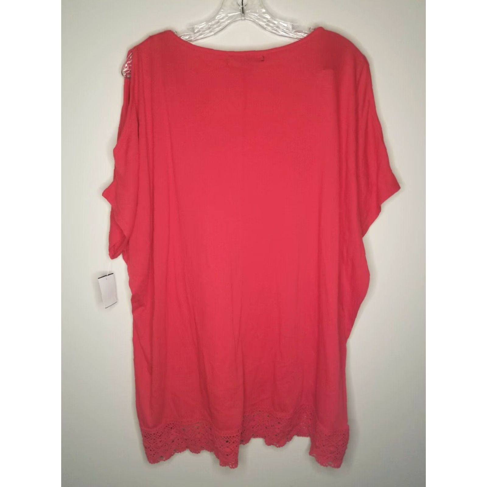 Vintage French Laundry Womens 1X Red Blouse with Necklace NWT Size XL / US 12-14 / IT 48-50 - 4 Thumbnail