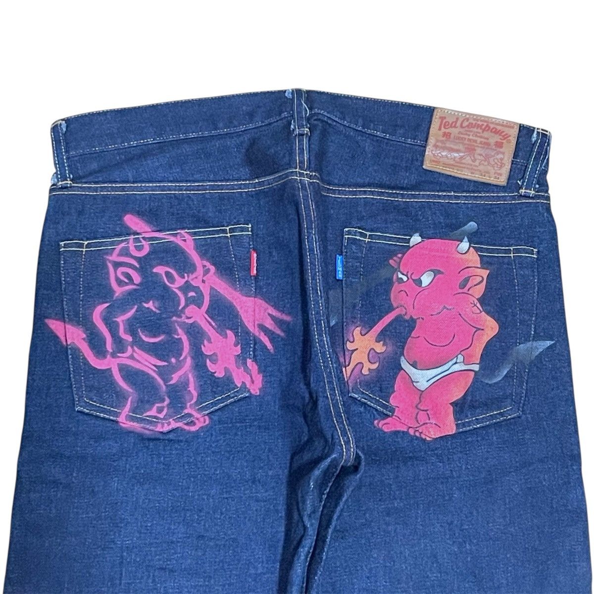 Japanese Brand Vtg Lucky Devil Jeans Indigo Selvedge Pants (34) Size US 34 / EU 50 - 5 Thumbnail