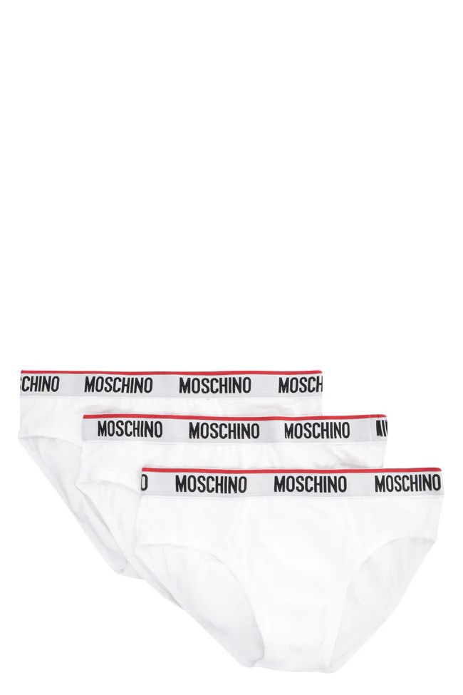 Moschino o1y0225 Size : M / Logo 3 Piece Brief in White Size ONE SIZE - 1 Thumbnail
