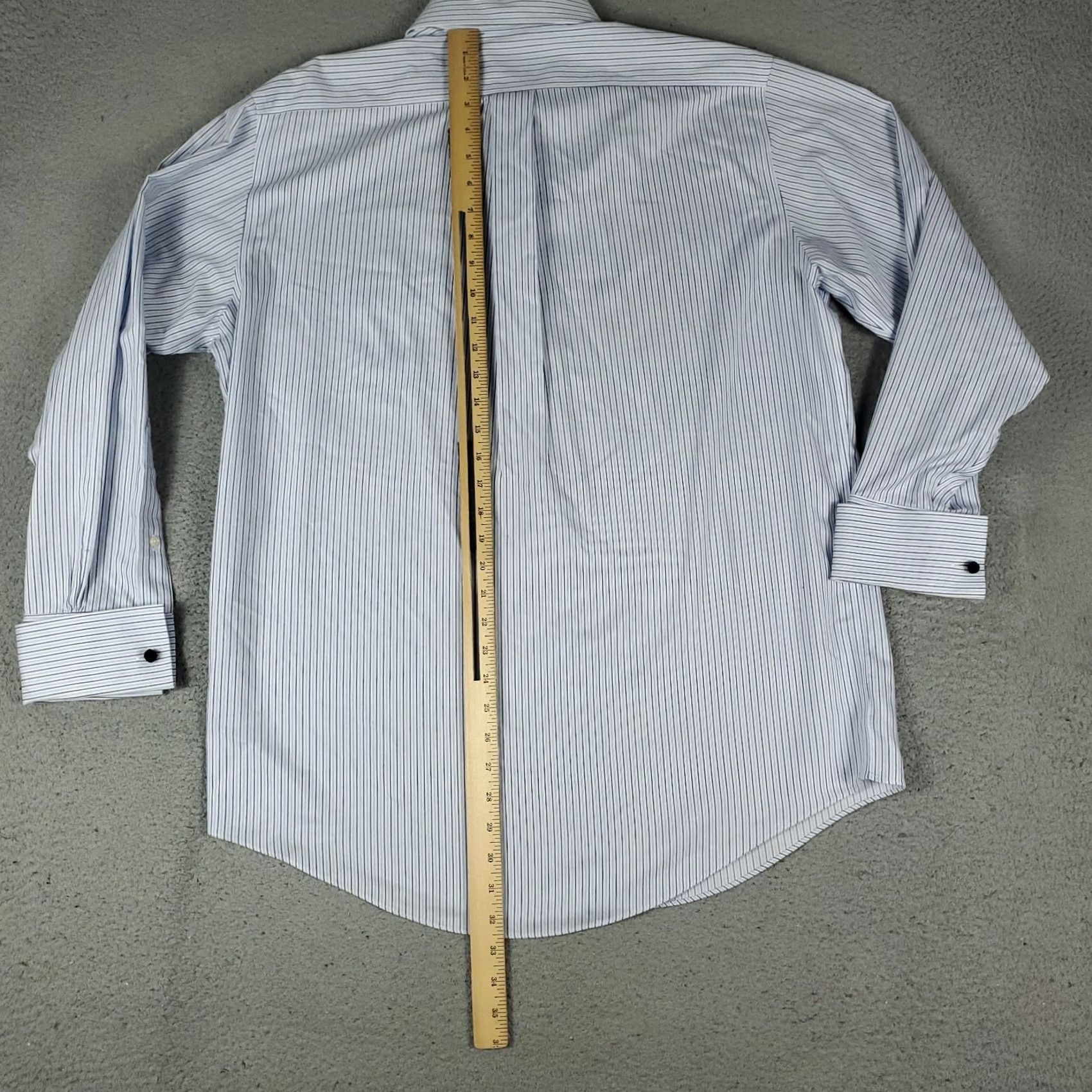 Brooks Brothers Brooks Brothers Shirt Mens 16 Blue Striped French Cuff Dress Button Up Size 42R - 3 Thumbnail