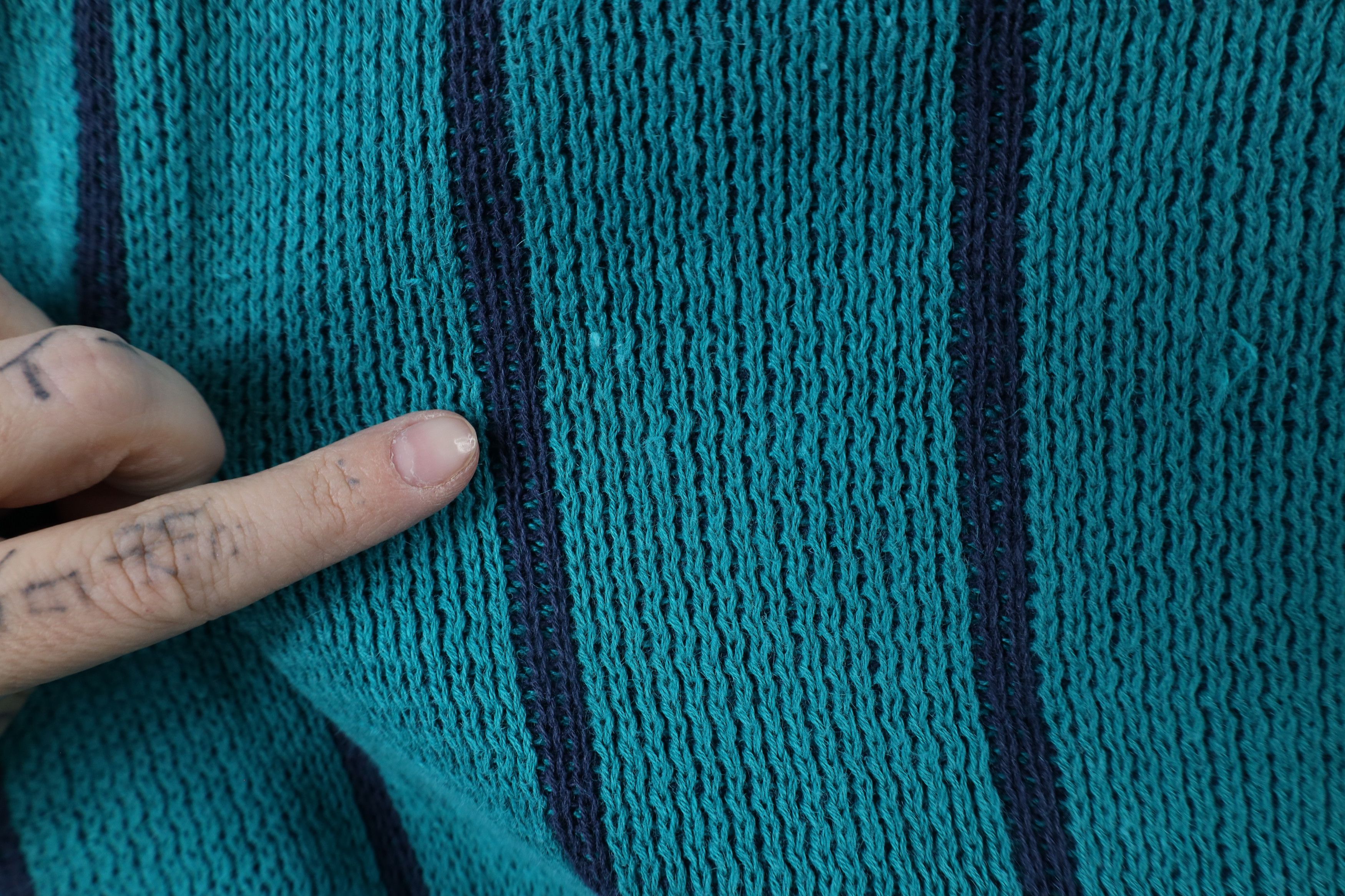 Vintage Vintage 90s Streetwear Fit Striped Knit Cardigan Sweater Size US XL / EU 56 / 4 - 5 Thumbnail