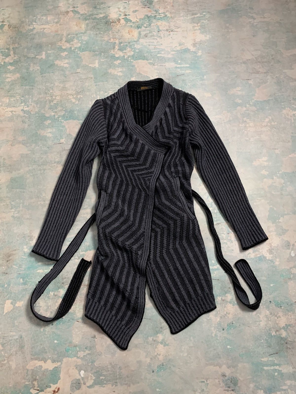 Diesel Avant Garde Knitted Long Cardigan Sweater