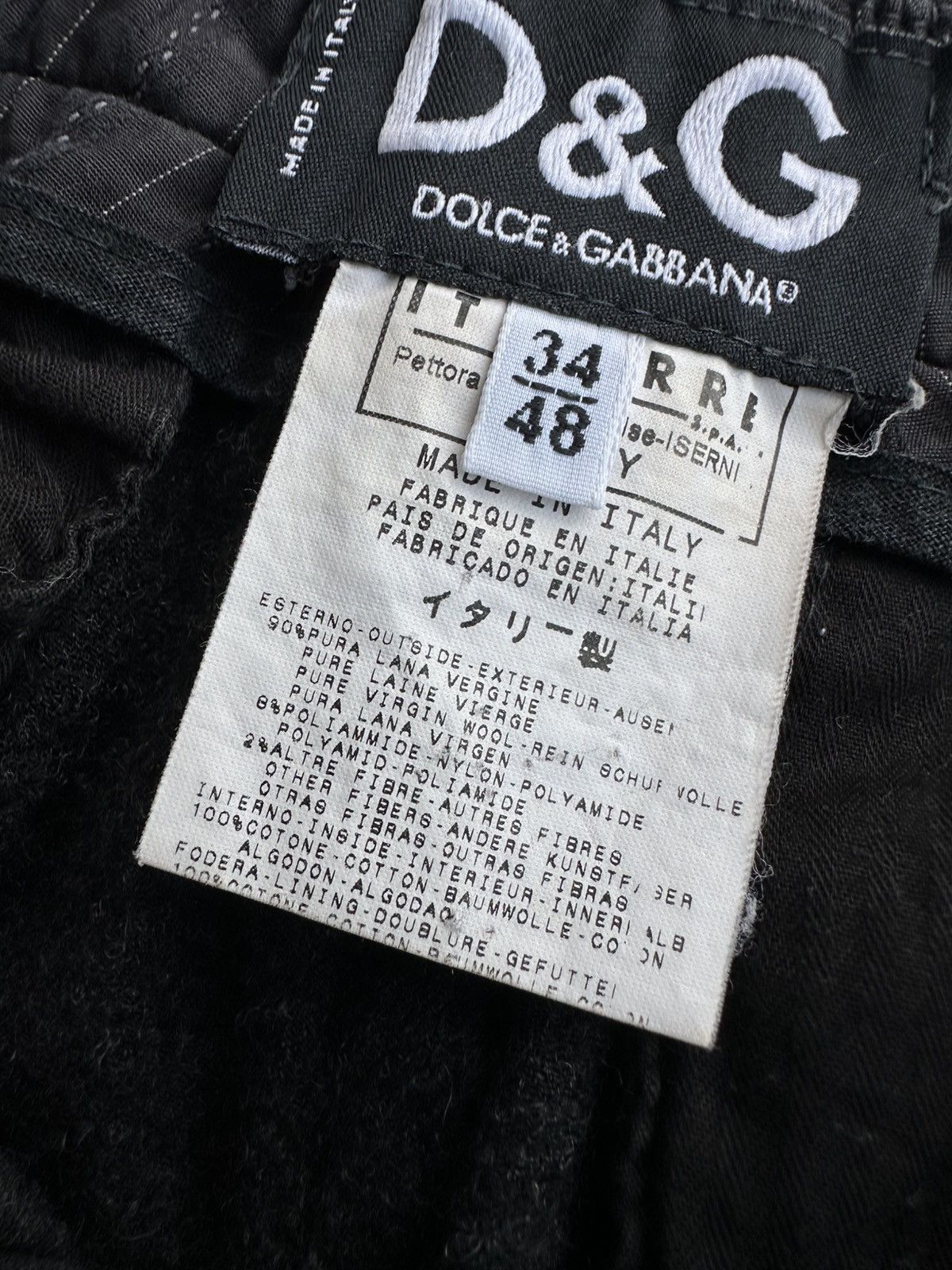 Dolce & Gabbana × Vintage Vintage Dolce&Gabbana Woman Wool Black Straight Pants Size US 34 / EU 50 - 7 Thumbnail