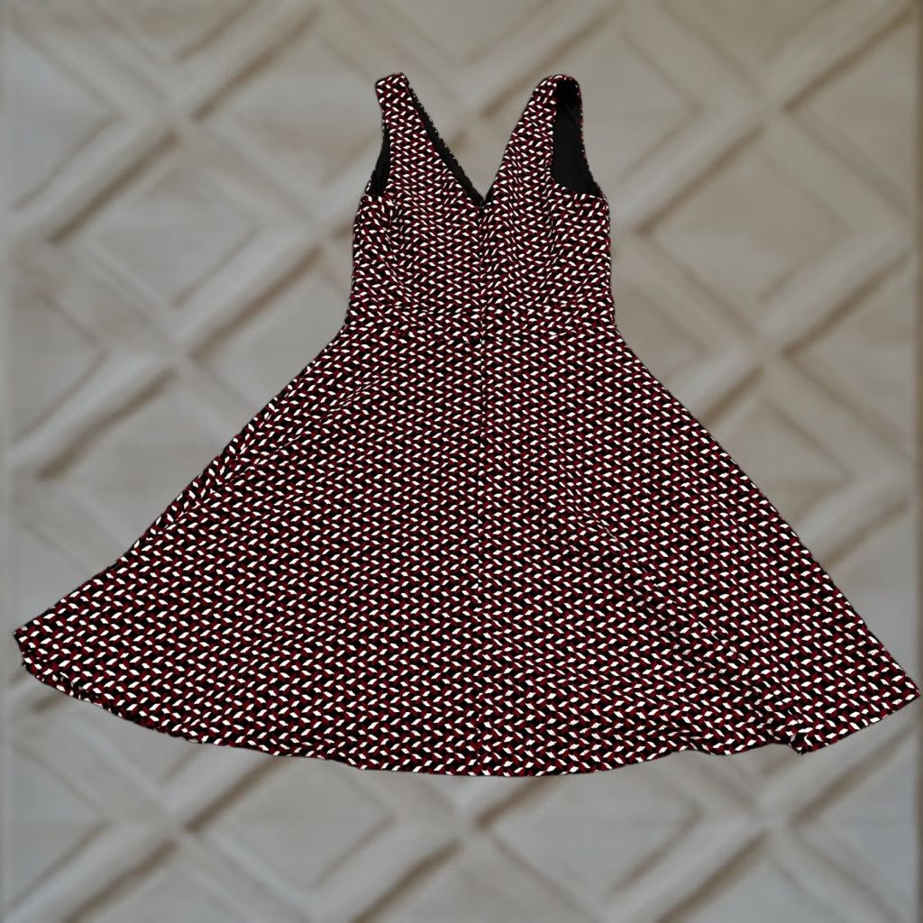 AQUA Aqua By Bloomingdale's Dress Womens XS A-Line Sleeveless V-Neck Multi Geometric Size XS / US 0-2 / IT 36-38 - 1 Thumbnail