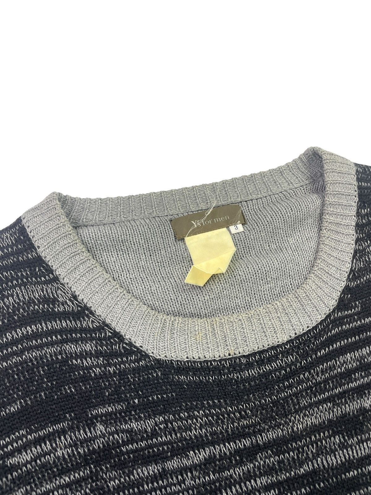 Y's for Men 1990's Distressed Double Layer Knit Sweatshirt Sweater Size US L / EU 52-54 / 3 - 4 Thumbnail