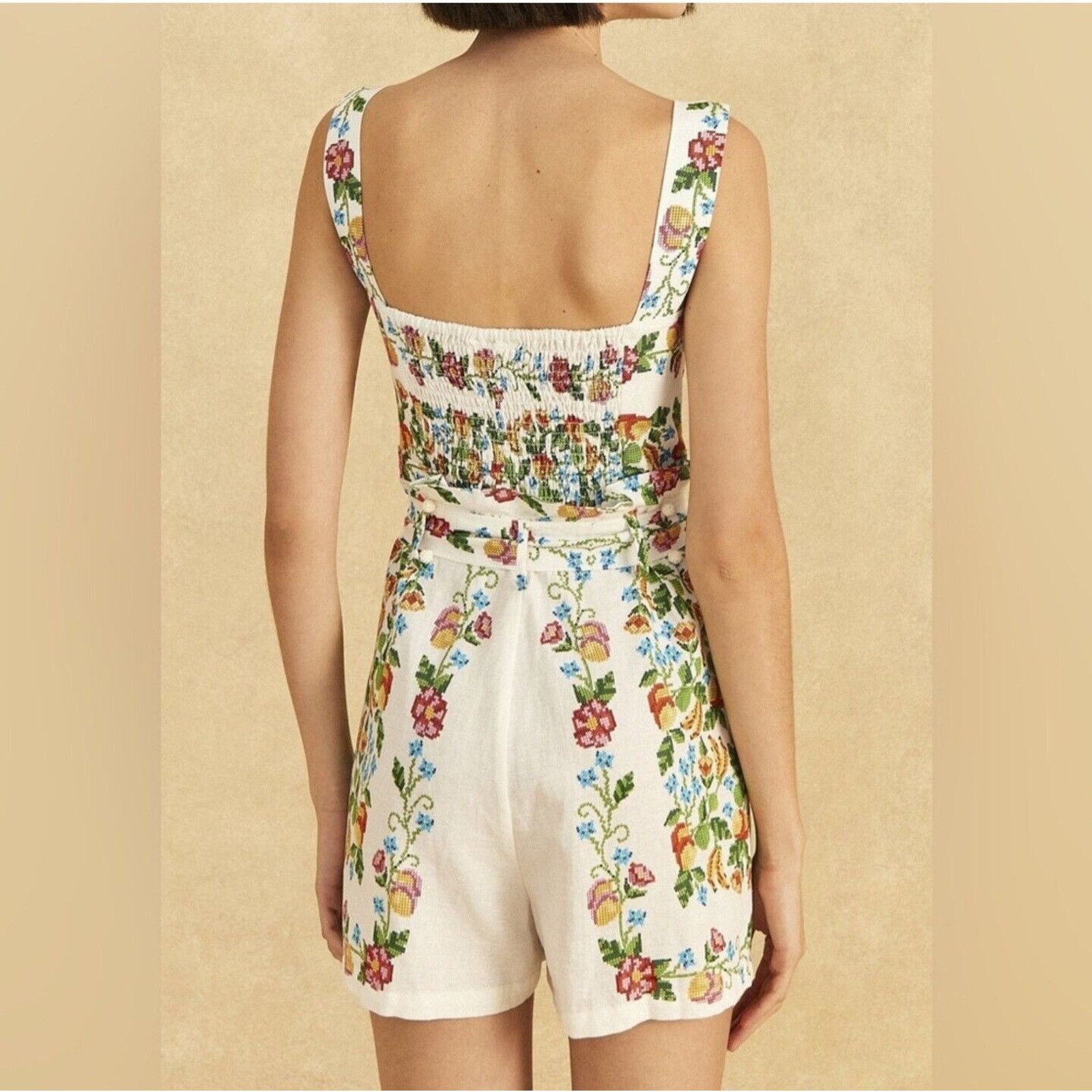 Farm Rio Farm Rio Floral Romance Linen Romper Size XS Size 28" / US 6 / IT 42 - 11 Thumbnail