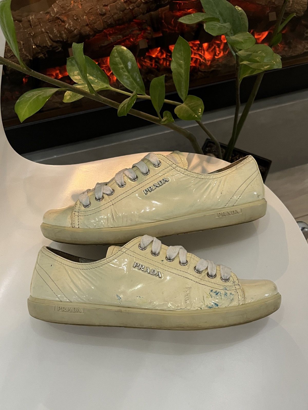 Prada 🔥00's Prada Americas Cup Painted Thrashed Vintage Sneakers Size US 6.5 / EU 39-40 - 5 Thumbnail