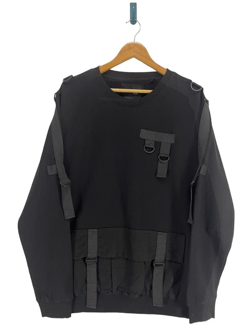Bershka Bershka Black Utility Strap Sweatshirt Techwear Inspired Size US M / EU 48-50 / 2 - 3 Thumbnail