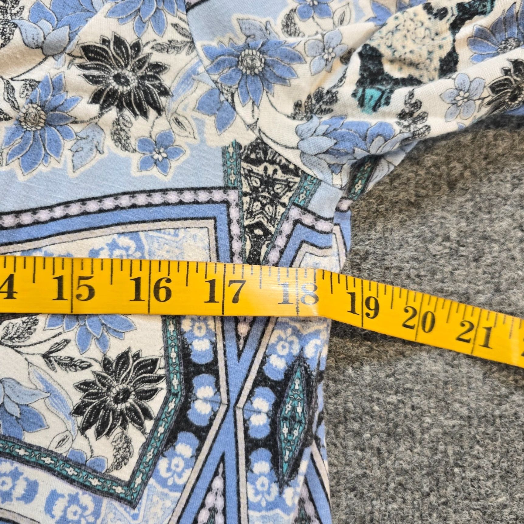 J. Jill J Jill Dress Womens Small Blue Patchwork Stretchy A-Line V-Neck Casual Dress (J. Jill, Knee Length, 3/4 Sleeve) Size S / US 4 / IT 40 - 5 Thumbnail