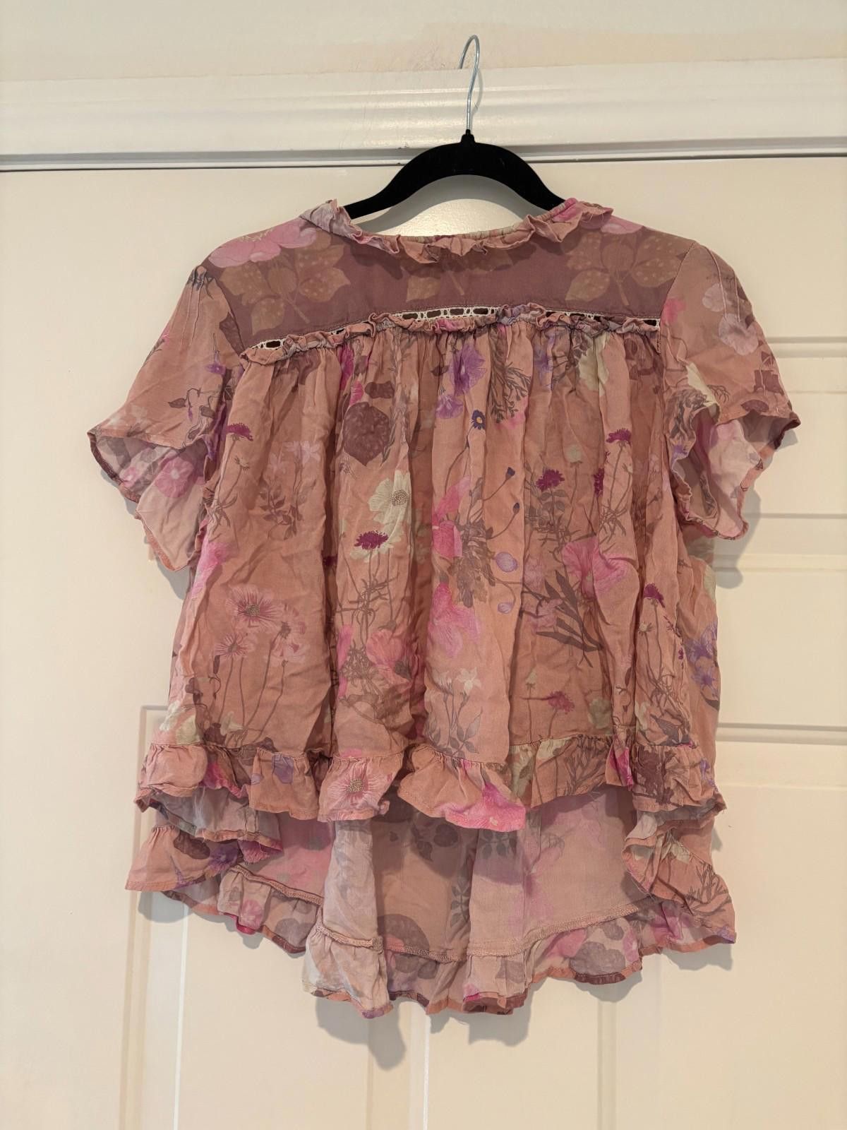 Designer Women's Spell the Gypsy shirt floral pink sz xxs-s #181 Size S / US 4 / IT 40 - 1 Thumbnail