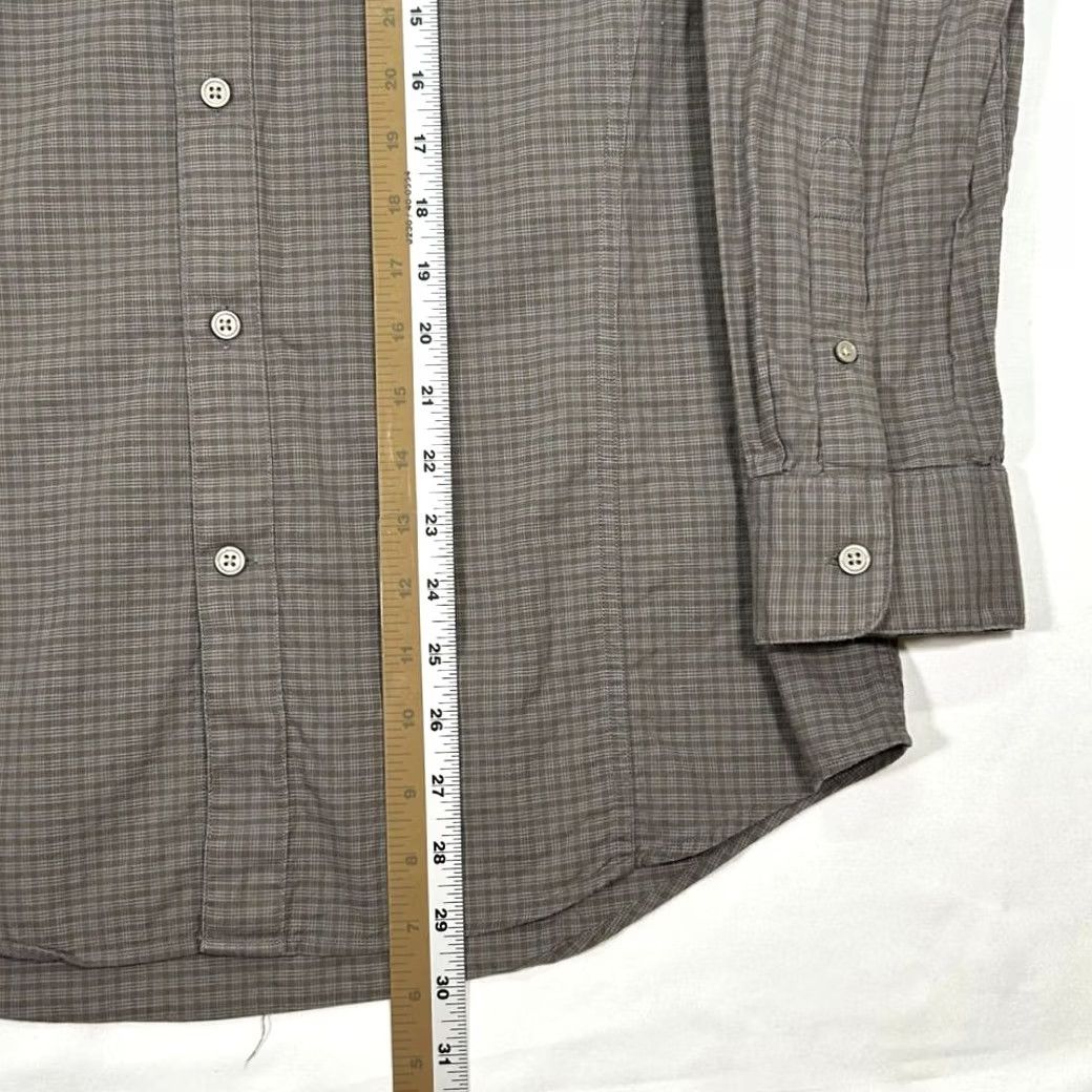 John Varvatos John Varvatos Plaid Button Up Shirt Long Sleeve Mens L Checkered Gray Size 42R - 7 Thumbnail