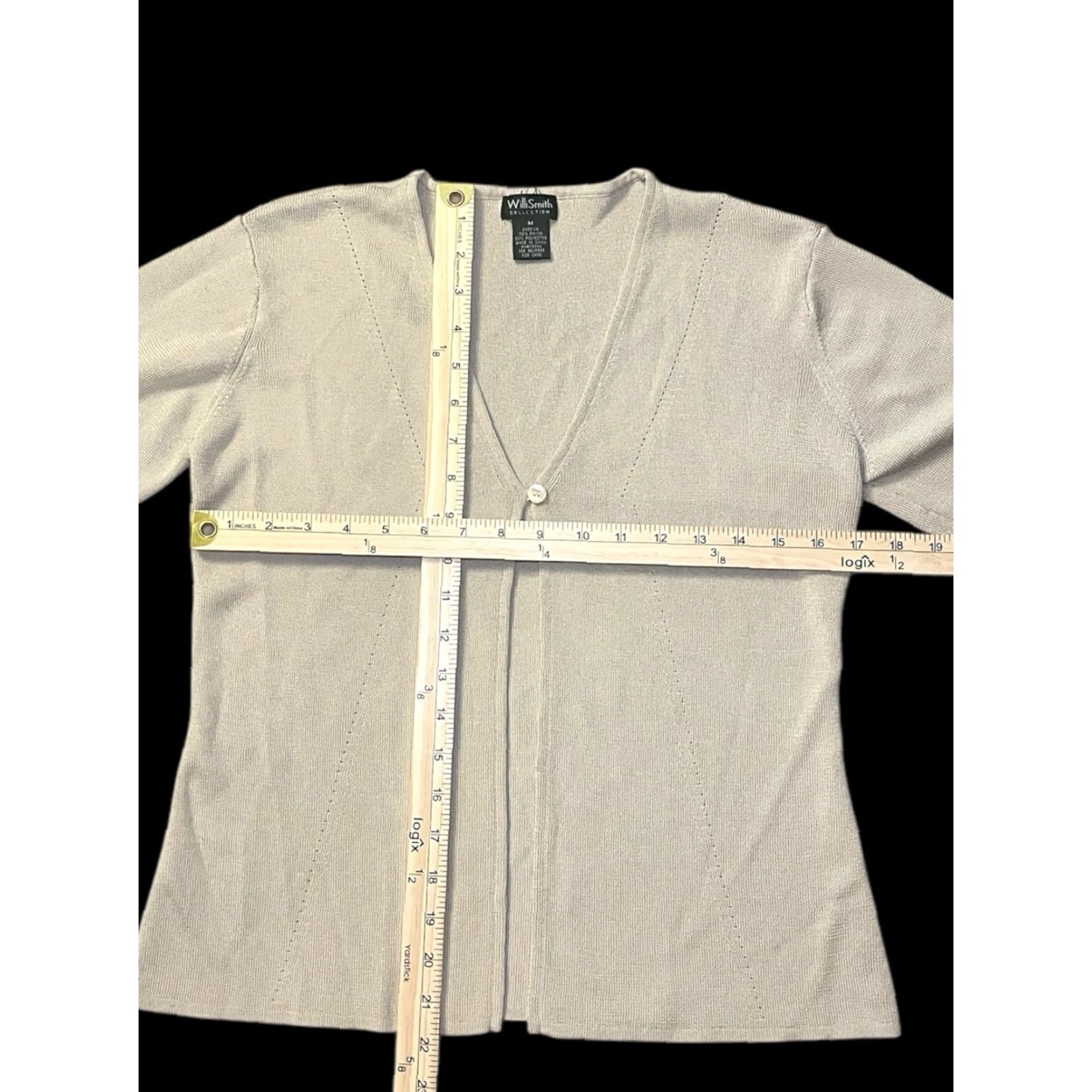 Willi Smith Willi Smith Collection Blouse Womens Medium Top Beige Single Button Rayon/Polyester Size M / US 6-8 / IT 42-44 - 3 Thumbnail