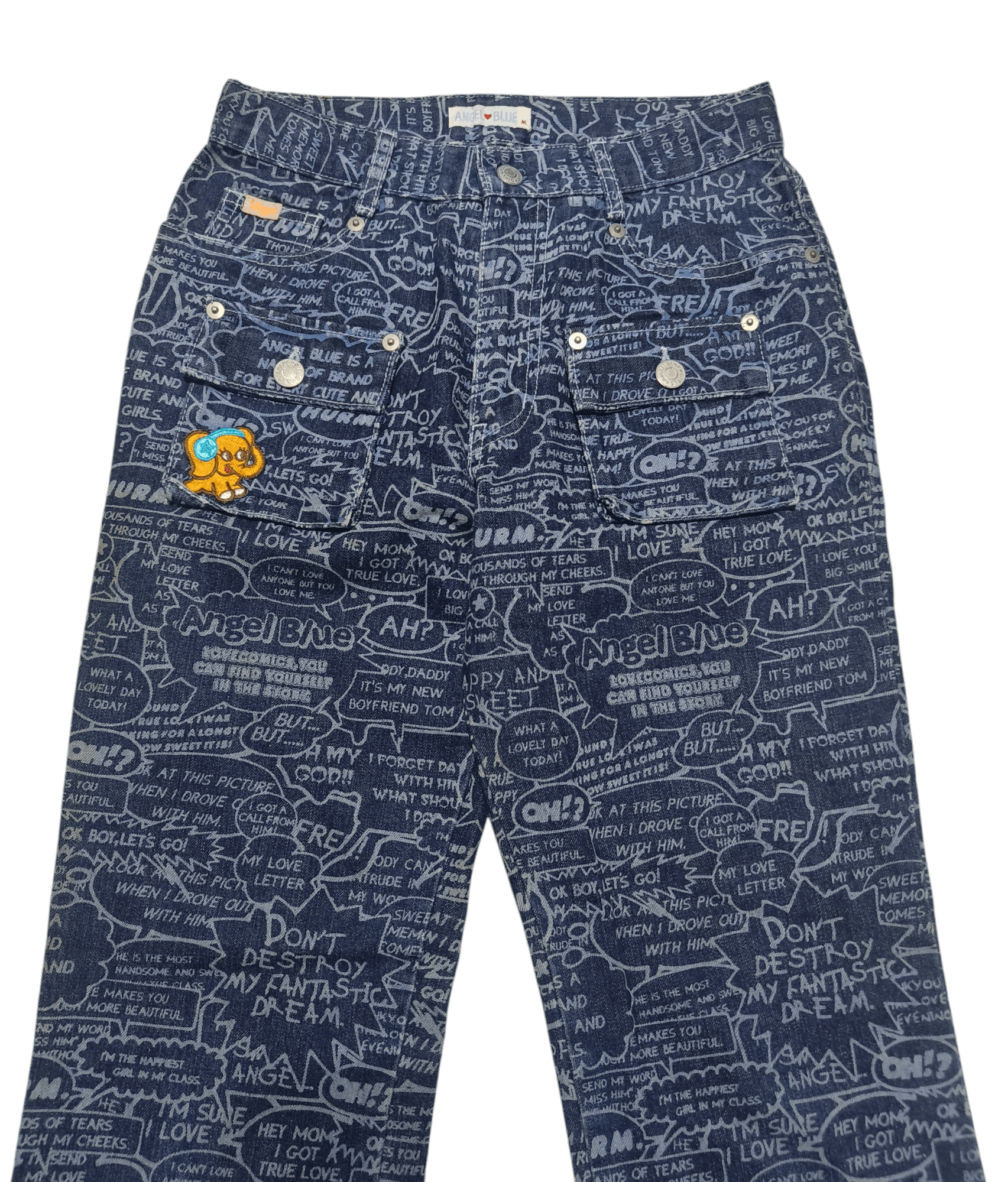Angel Blue Vintage Y2K ANGEL BLUE Comic Printed AOP Stretch Jeans Pants Size 26" / US 2 / IT 38 - 4 Thumbnail