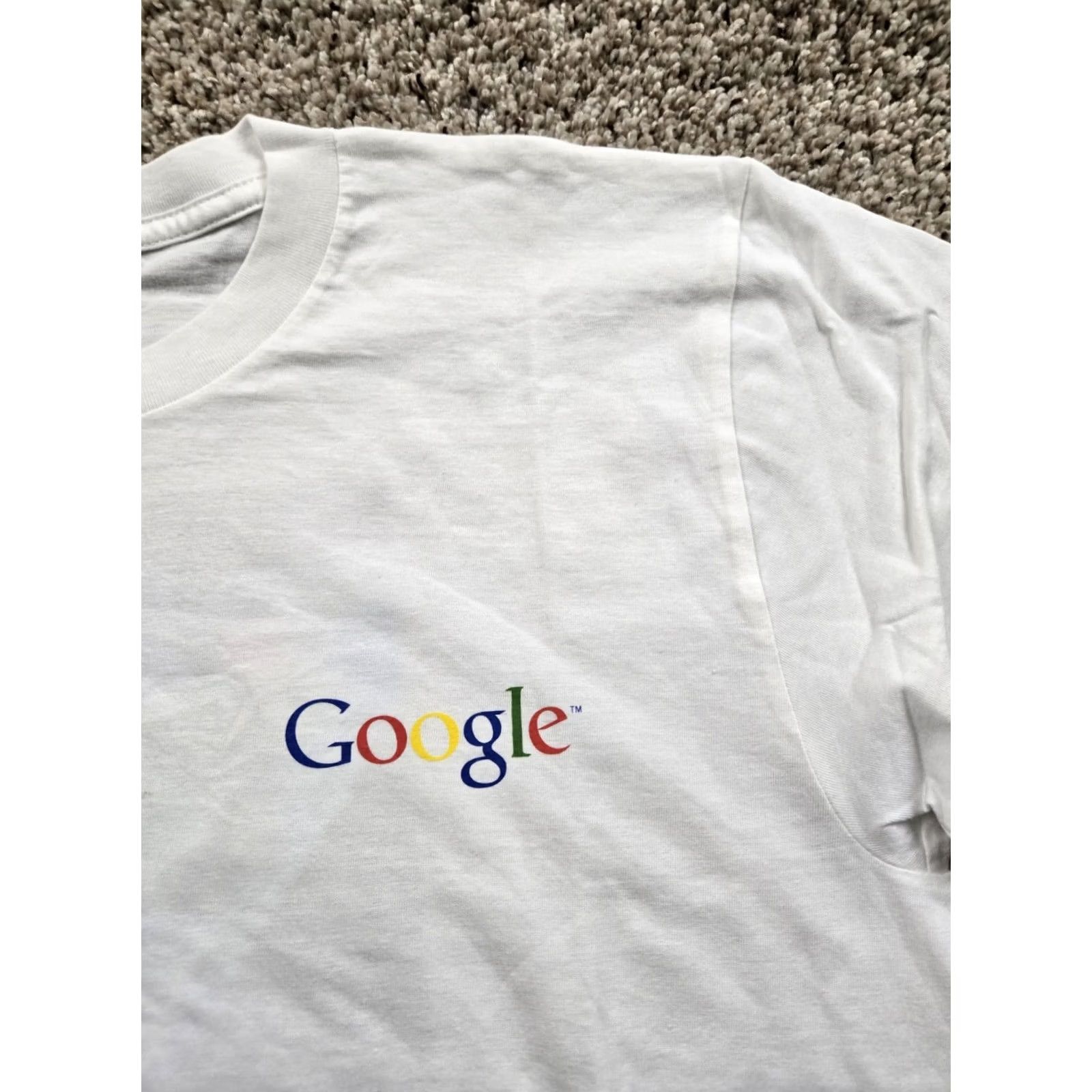 American Apparel Google T Shirt Medium Adults White Short Sleeve Finance 2007 Graphic Crew Neck Size US M / EU 48-50 / 2 - 3 Thumbnail