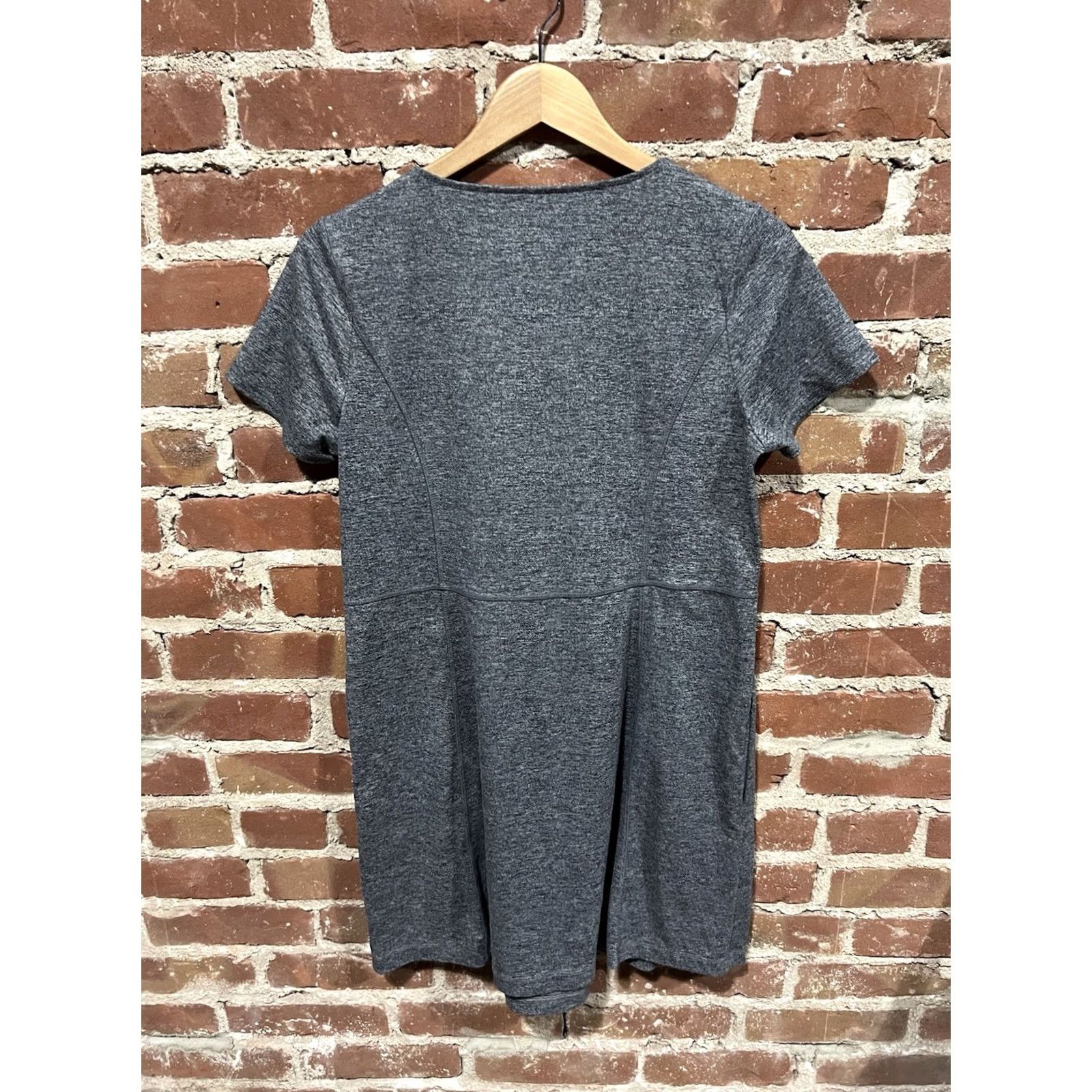 J. Jill J Jill Fit Grey Marled V-Neck Dress Pockets Small Casual Activewear Women Size S / US 4 / IT 40 - 2 Thumbnail