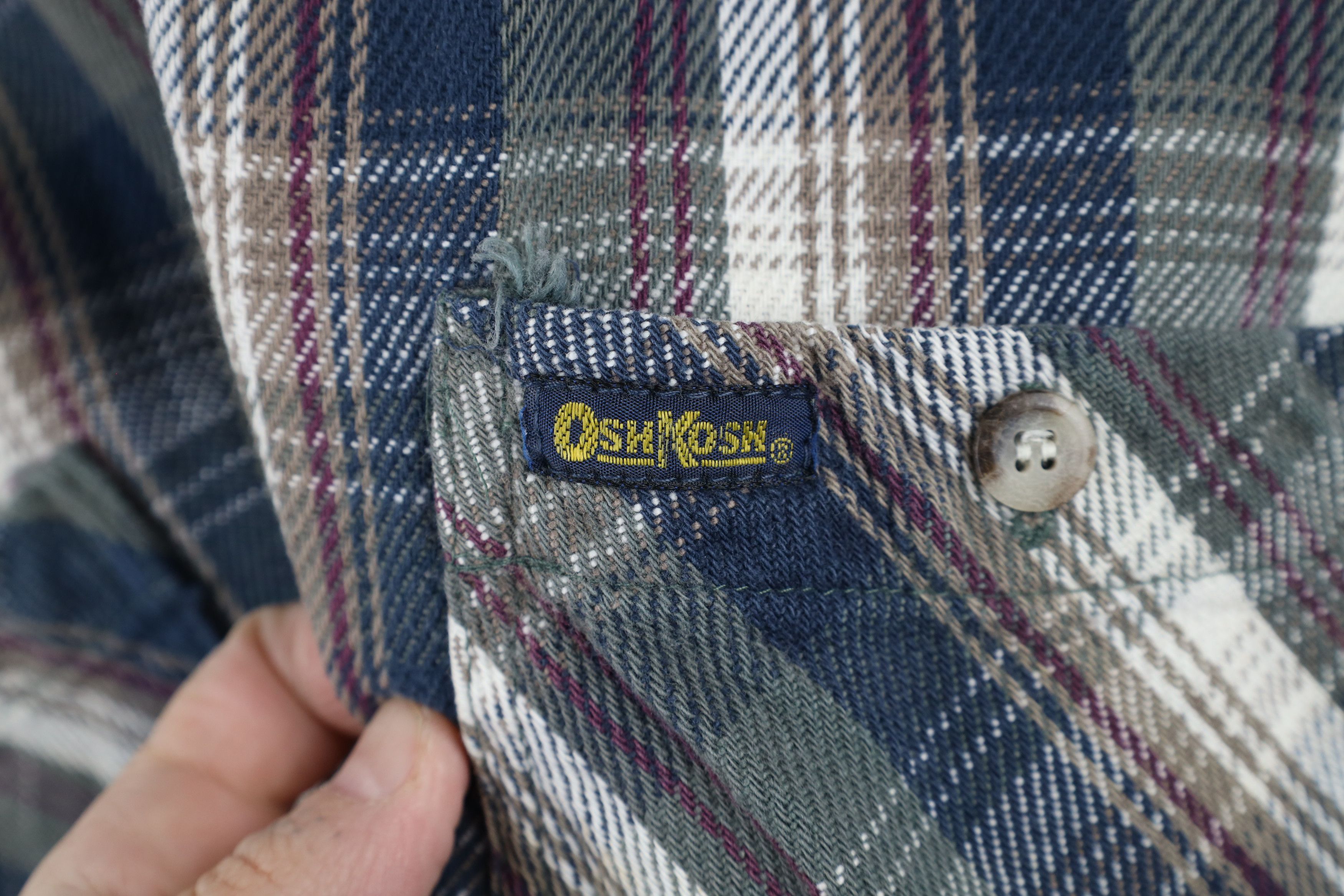 Vintage Vintage 90s OshKosh B'Gosh Heavy Flannel Button Shirt USA Size US XXL / EU 58 / 5 - 4 Thumbnail