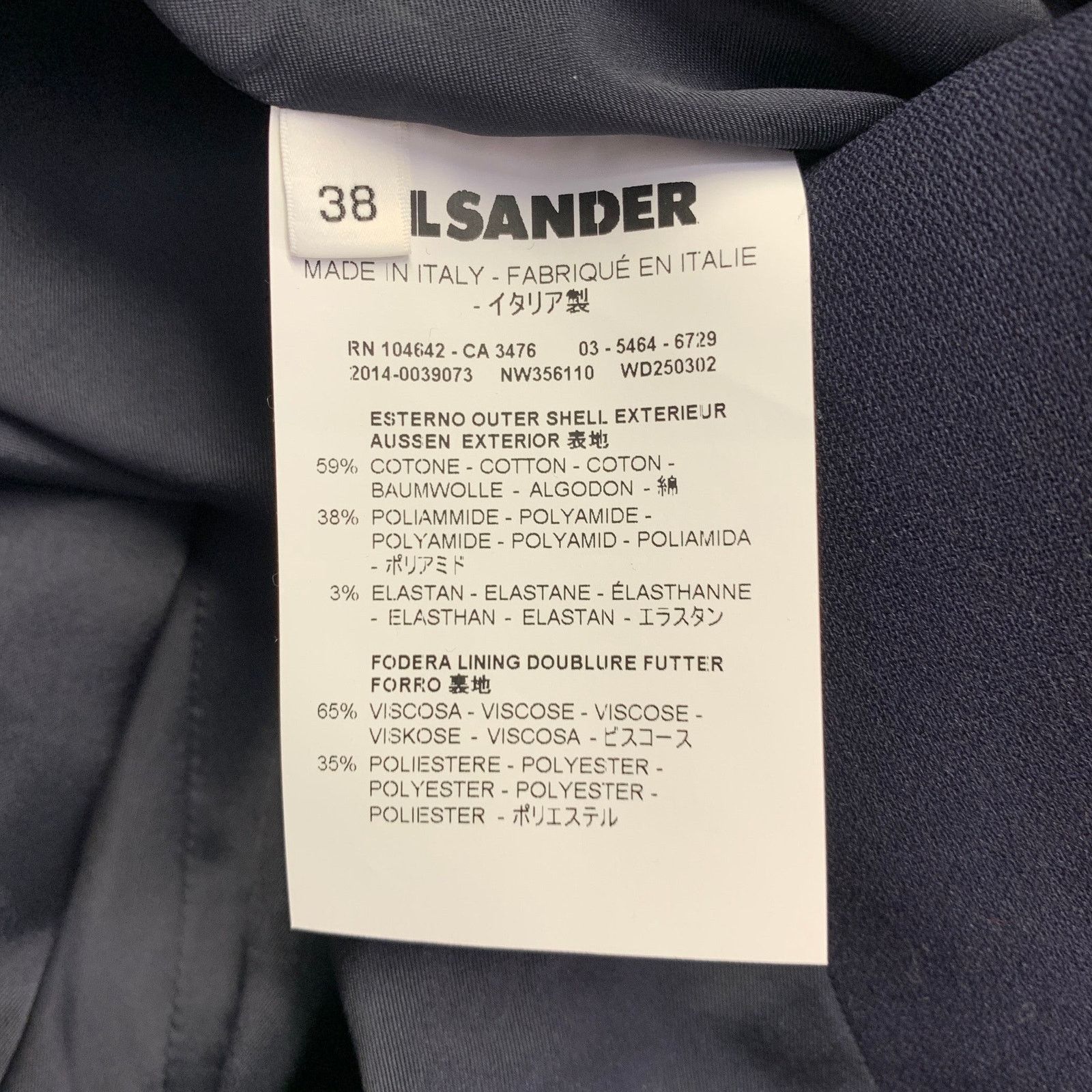 Jil Sander JIL SANDER Size 2 Navy Cotton Blend Zip Up A-Line Skirt Size 26" / US 2 / IT 38 - 4 Thumbnail