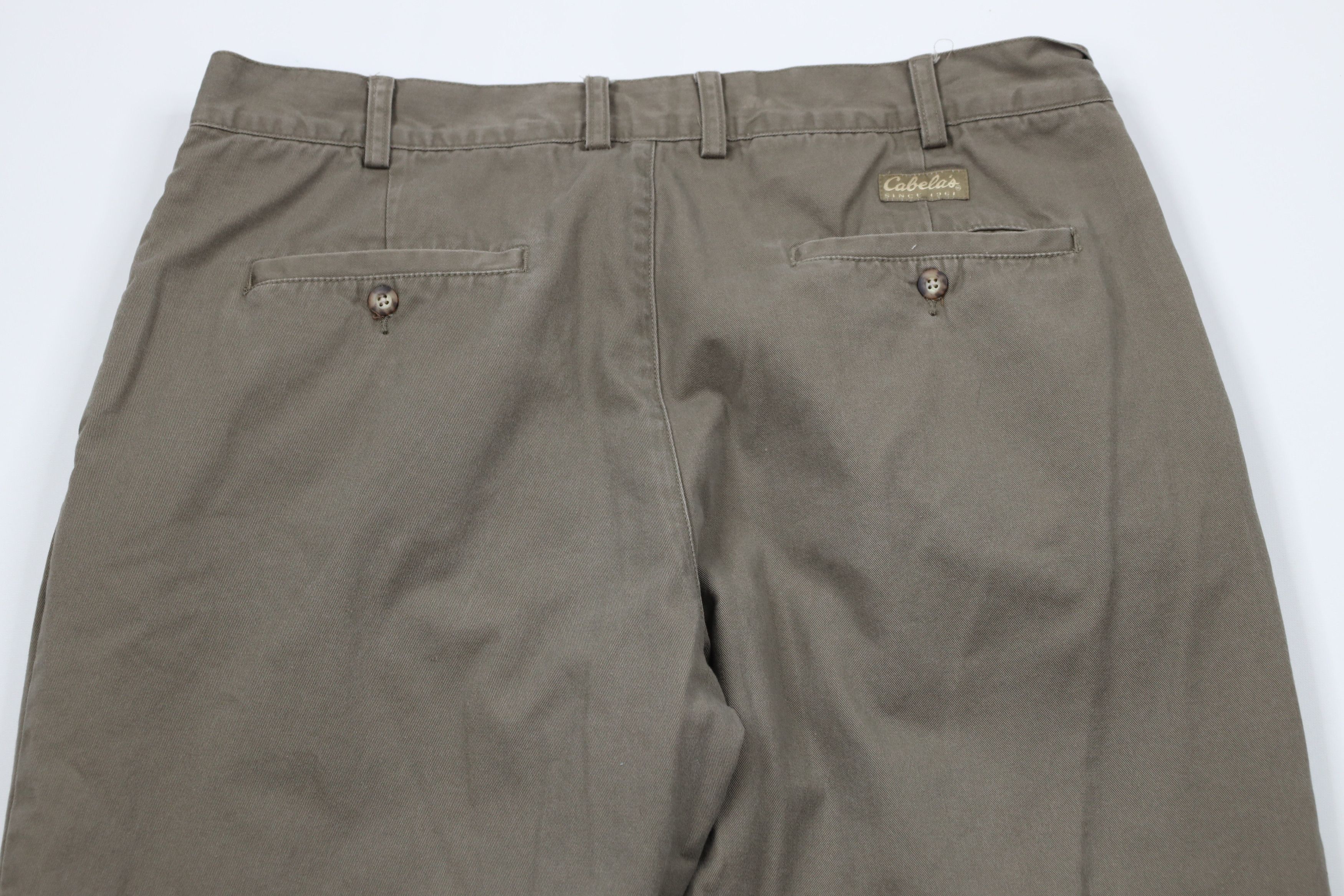 Cabelas × Vintage Vintage Cabelas Lined Pleated Cuffed Chino Pants Beige Size US 38 / EU 54 - 12 Thumbnail