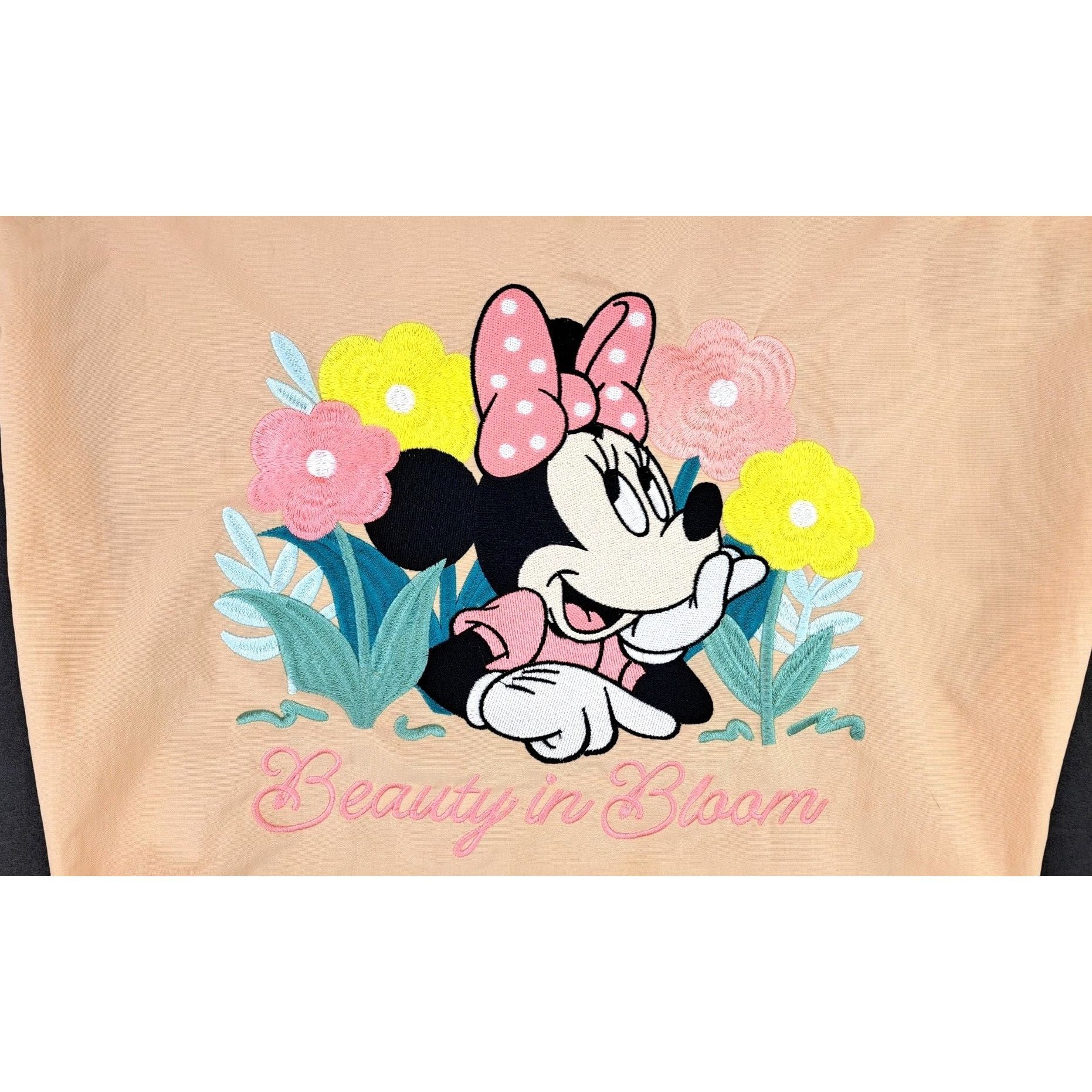 Disney Disney Minnie Mouse Beauty In Bloom Tan Tote Bag Embroidered Size ONE SIZE - 4 Thumbnail