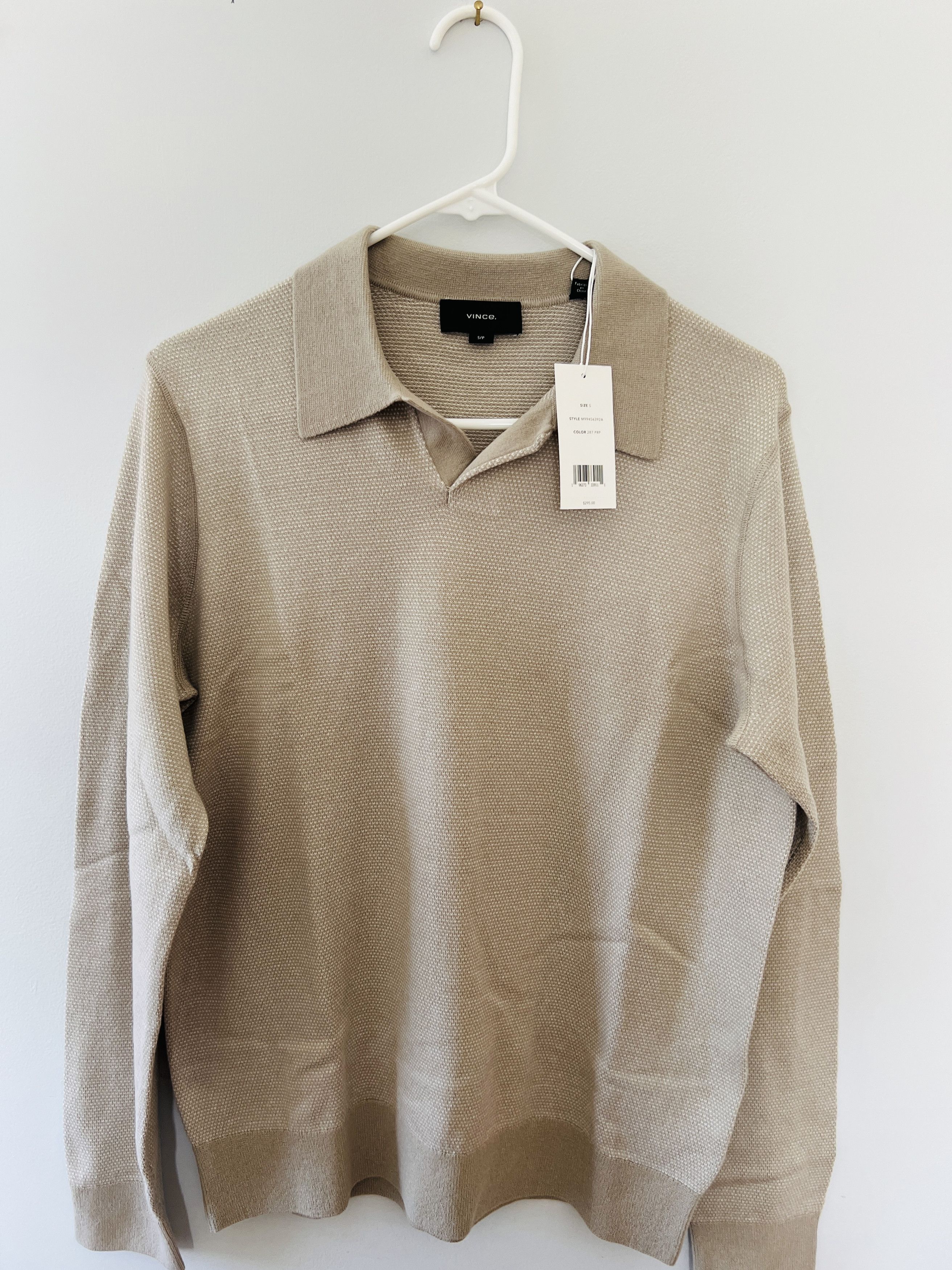 Vince Vince Men’s Birdseye Johnny Collar Polo NWT Size US S / EU 44-46 / 1 - 2 Thumbnail