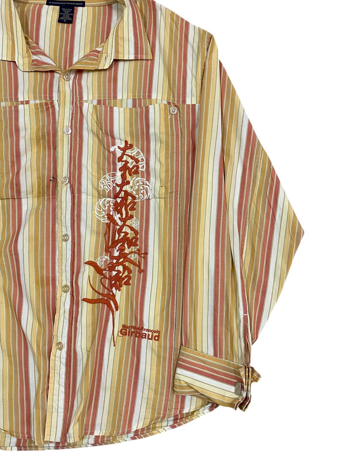 Marithe + Francois Girbaud Vintage Marithé François Girbaud Striped Shirt- Embroidered Size US XL / EU 56 / 4 - 3 Thumbnail