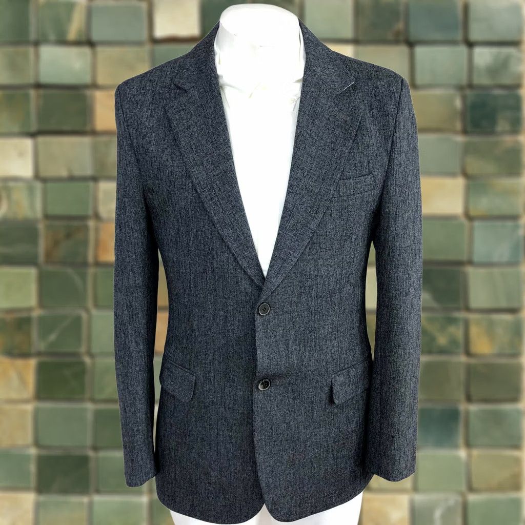 Vintage VINTAGE? Saint New York Gray Cotton Blend Two-Button Blazer Sport Coat Jacket Men 50 Regular Notch Lapel, Double-Vented, Dry Clean Only Size 50R - 1 Thumbnail
