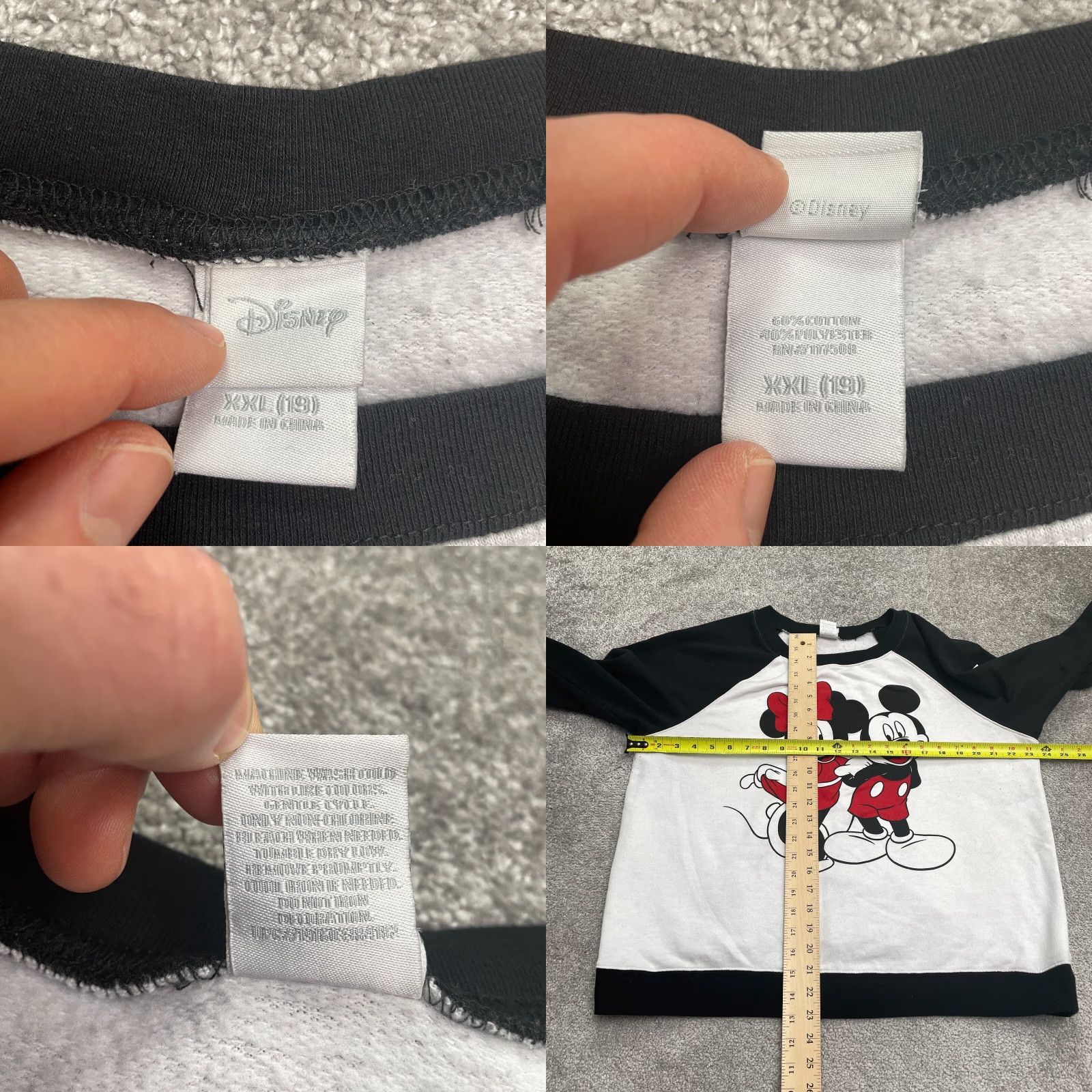 Disney Disney Mickey Minnie Graphic Sweatshirt Womens XXL Black White Raglan Casual Size XXL / US 16-18 / IT 52-54 - 8 Thumbnail