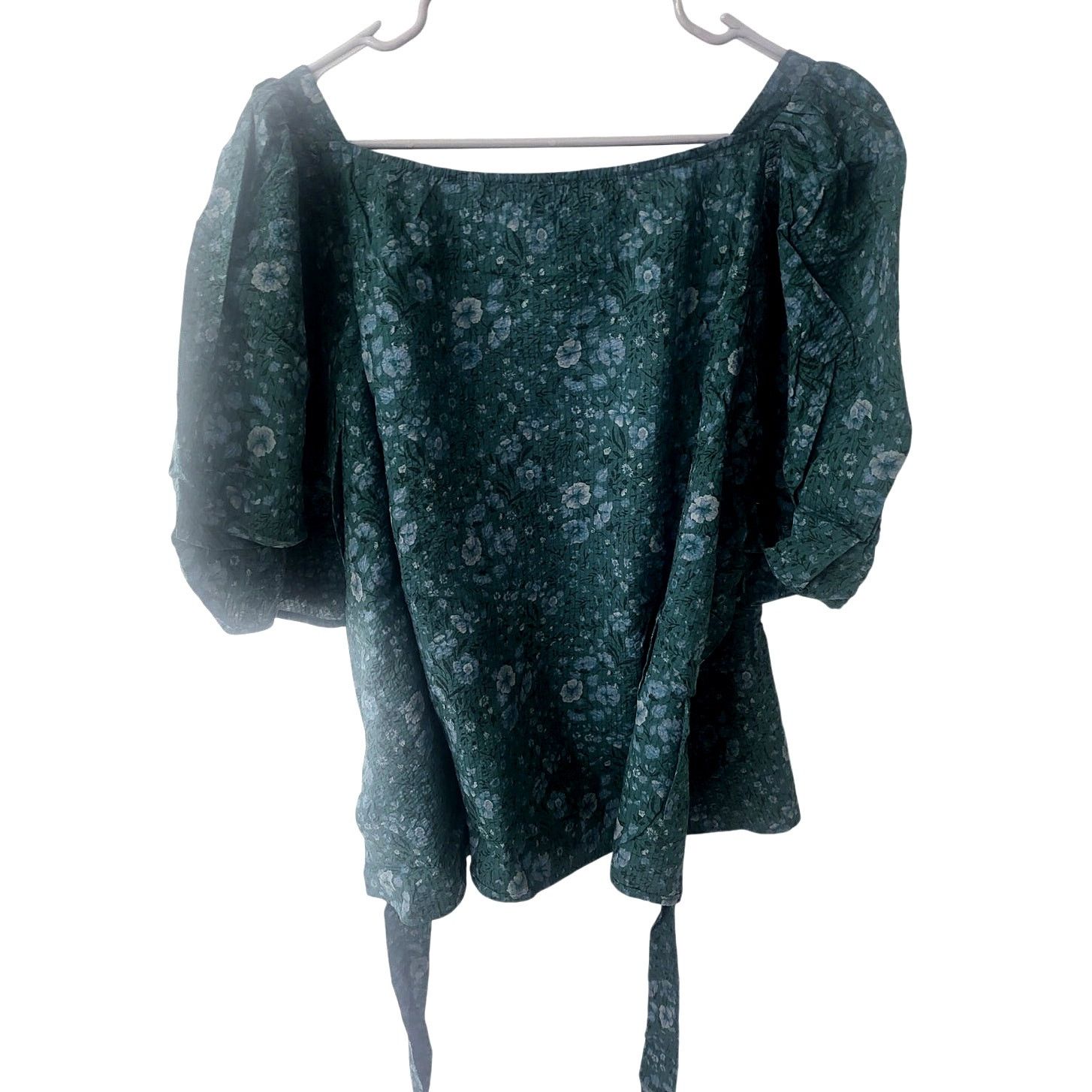 Madewell Madewell Seersucker Sweetheart Wrap Top - Woodland Floral 3X Size 3XL / US 20-22 - 2 Thumbnail